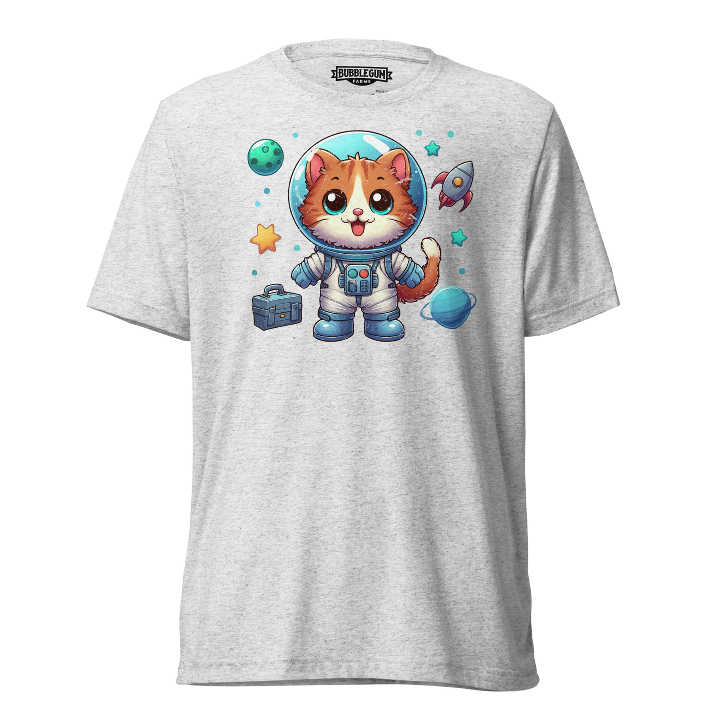 Space Kitten with Planets - Unisex Triblend