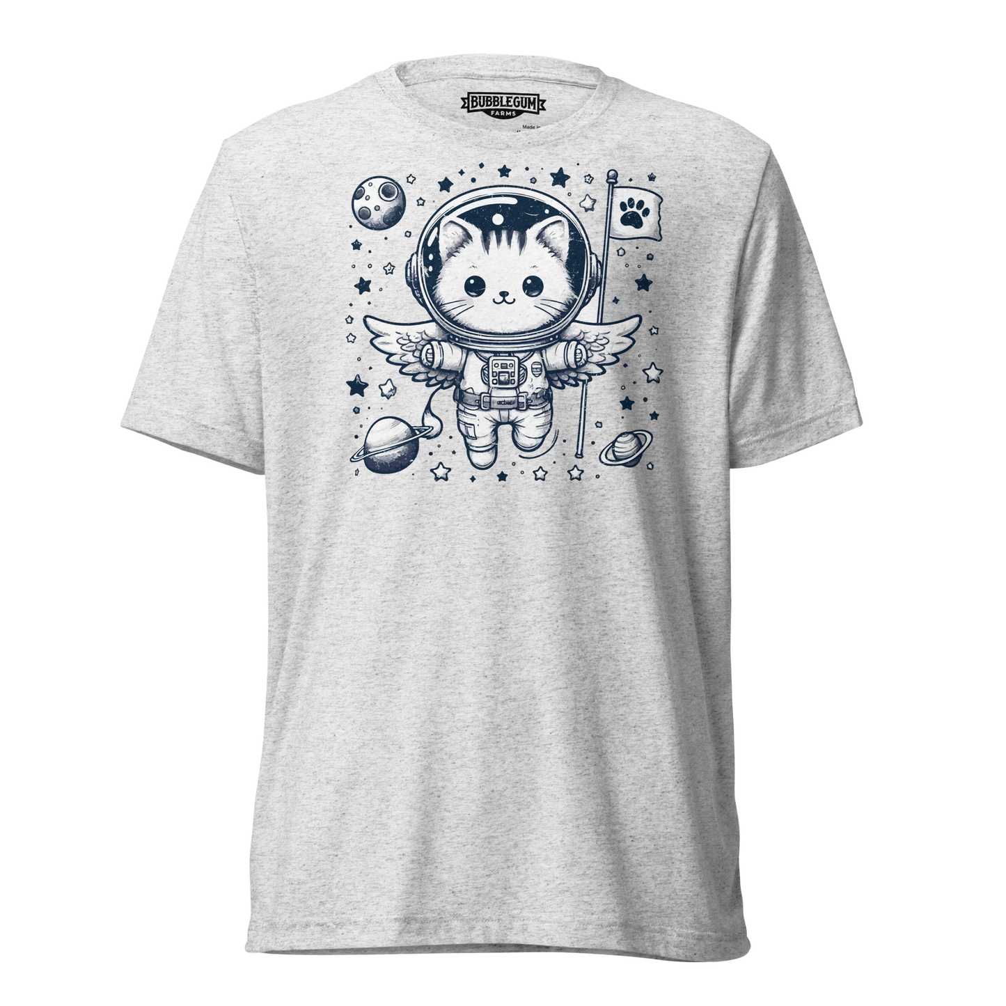 Space Kitten with Stars - Unisex Triblend