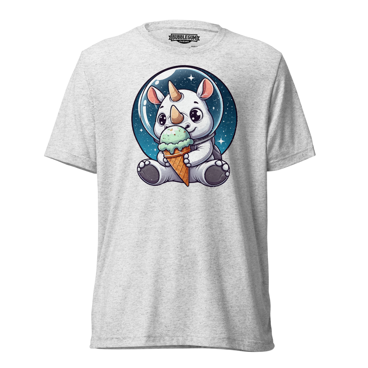 Space Rhino - Eating Ice Cream - Unisex Triblend