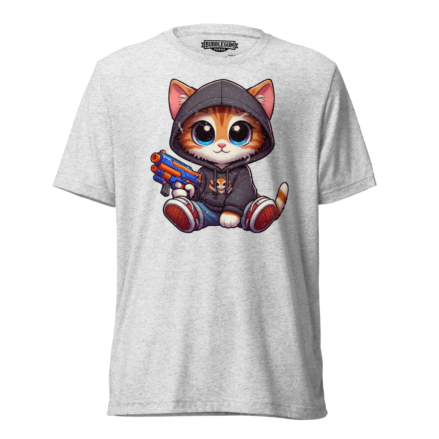 Orange Kitten with Foam Dart Blaster - Unisex Triblend