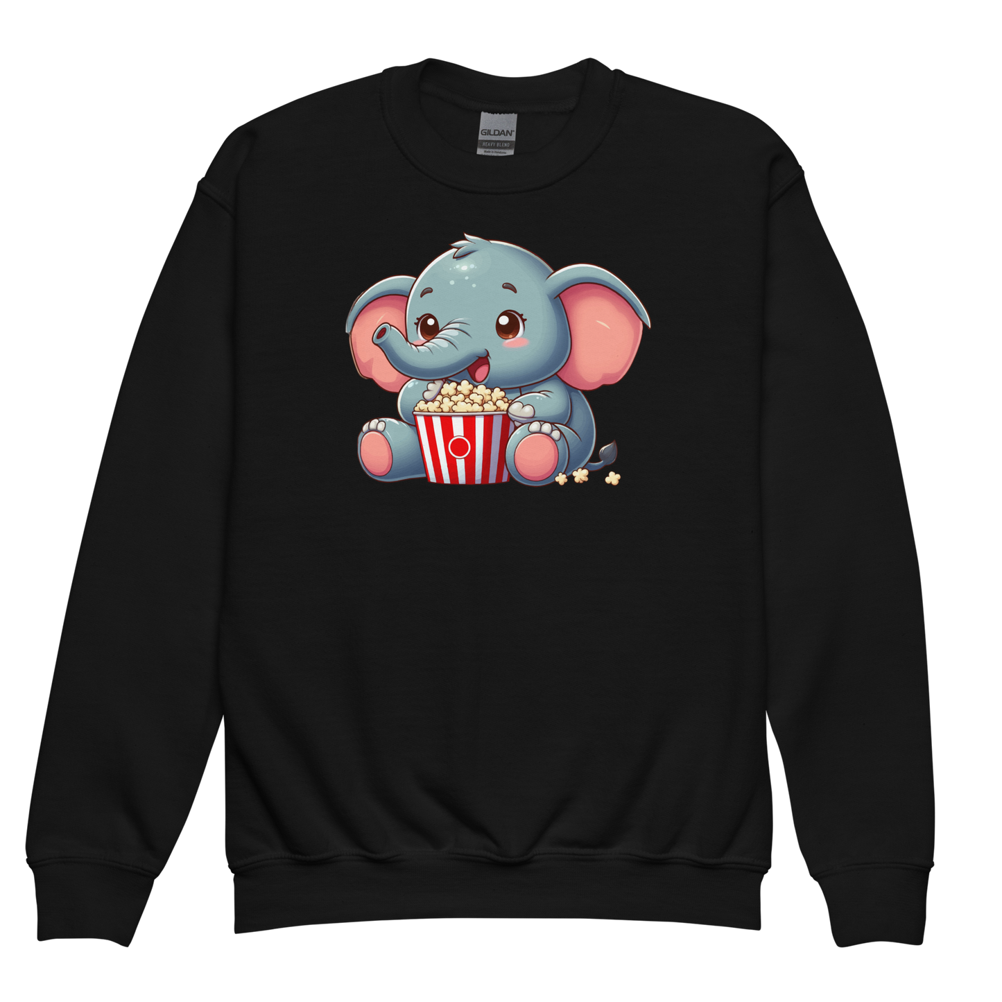 Baby Elephant - Eating Popcorn - Youth Sweatshirt