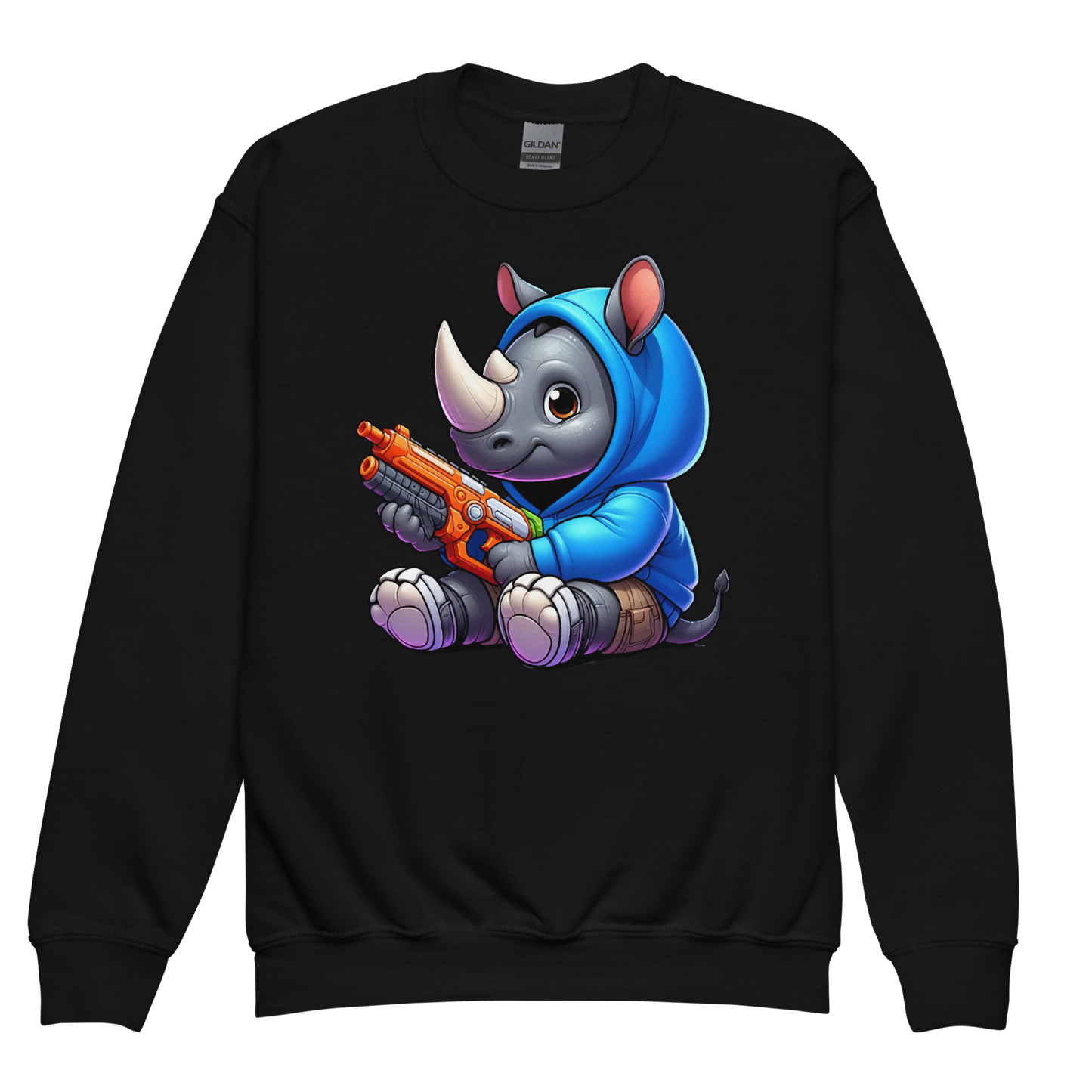 Baby Rhino with Foam Dart Blaster - Youth Sweatshirt