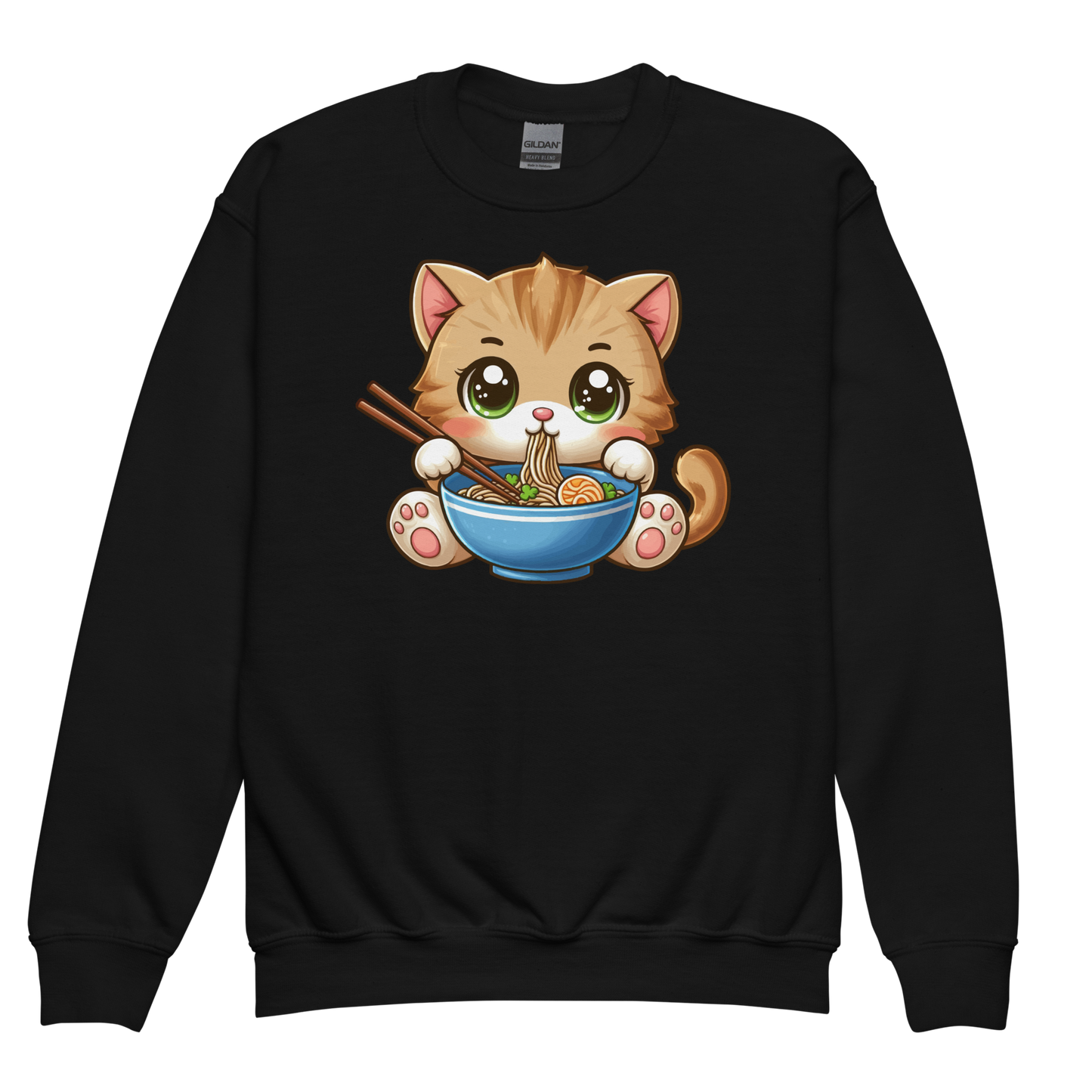 Brown Kitten - Eating Ramen - Youth Sweatshirt