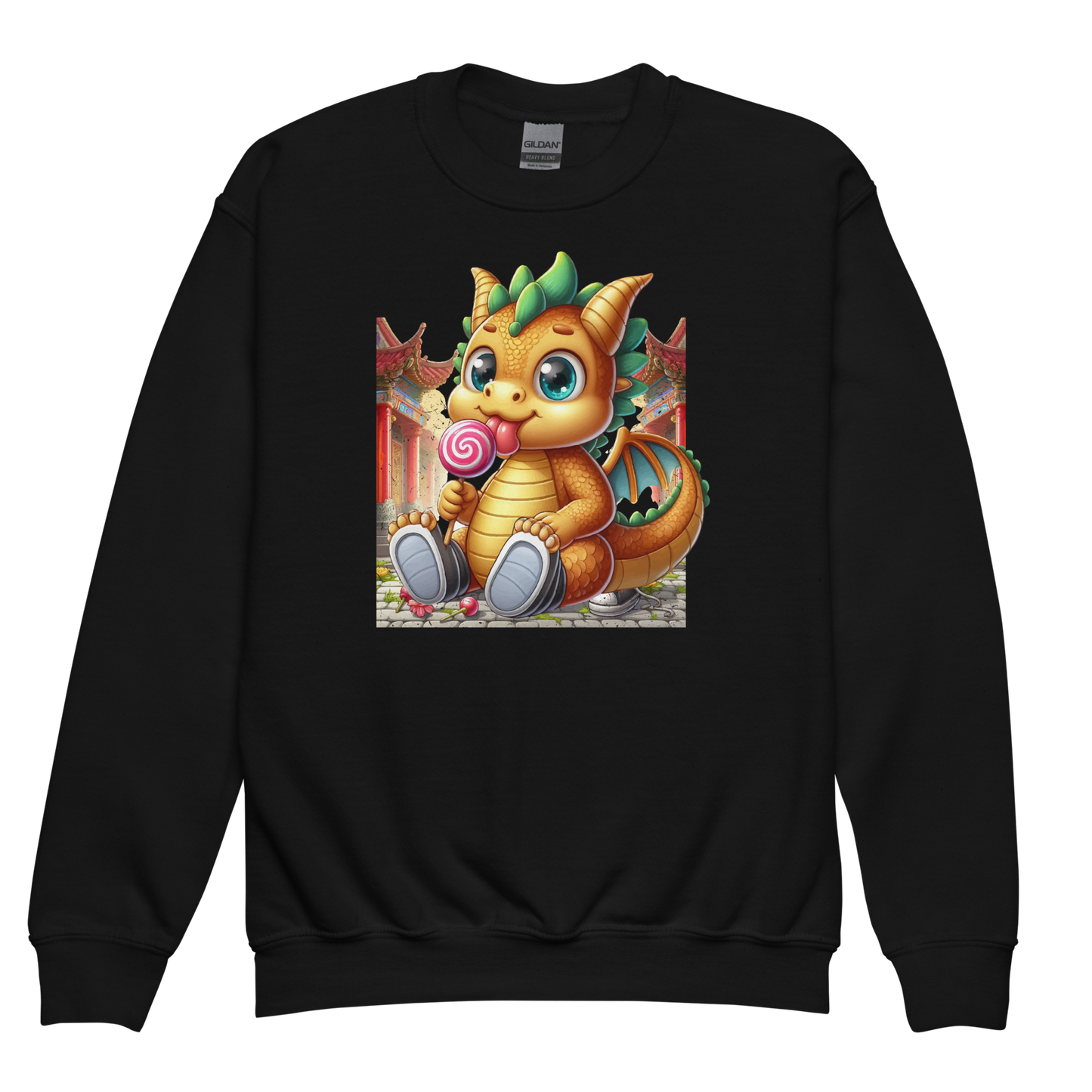 Dragon in Town with Lolipop - Youth Sweatshirt