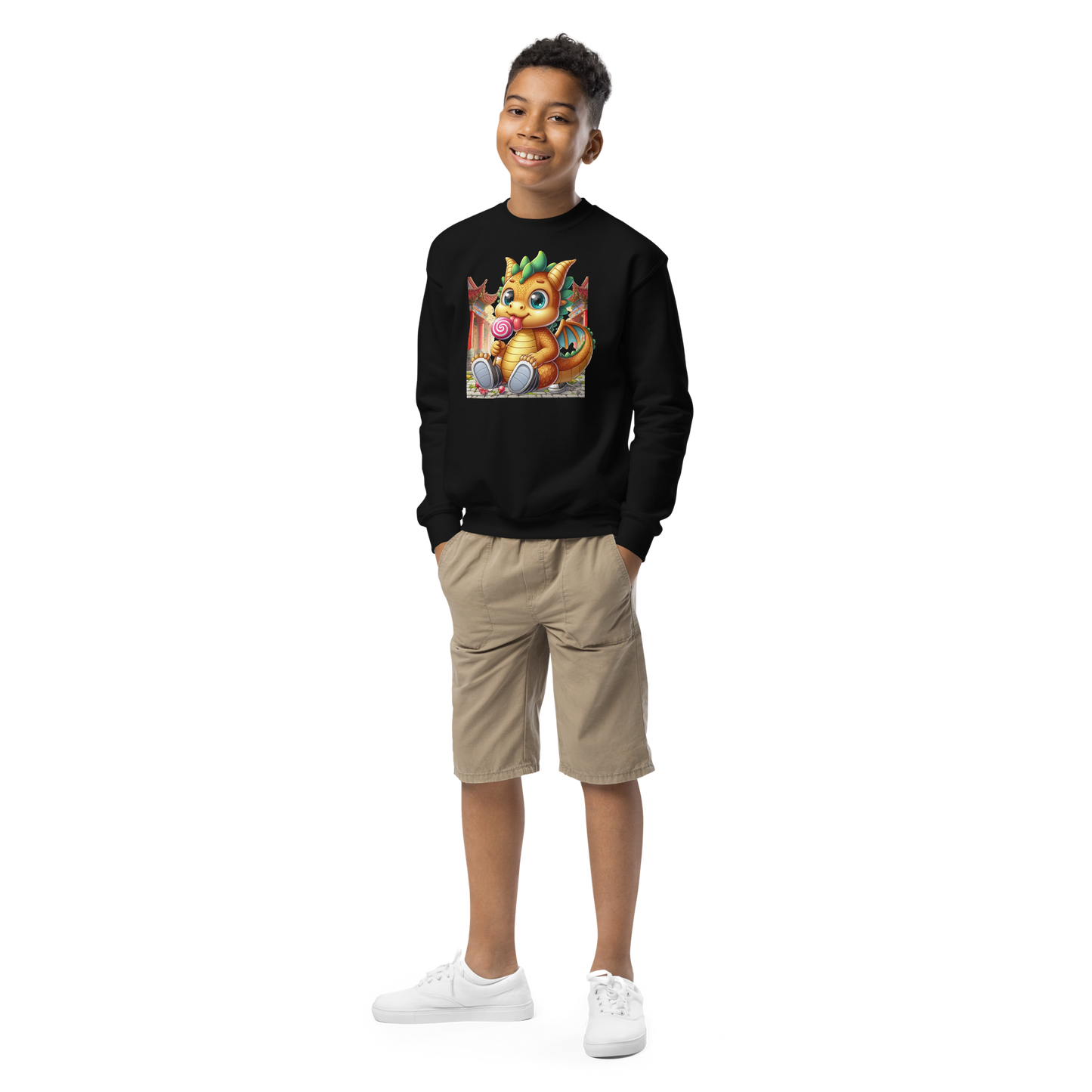 Dragon in Town with Lolipop - Youth Sweatshirt