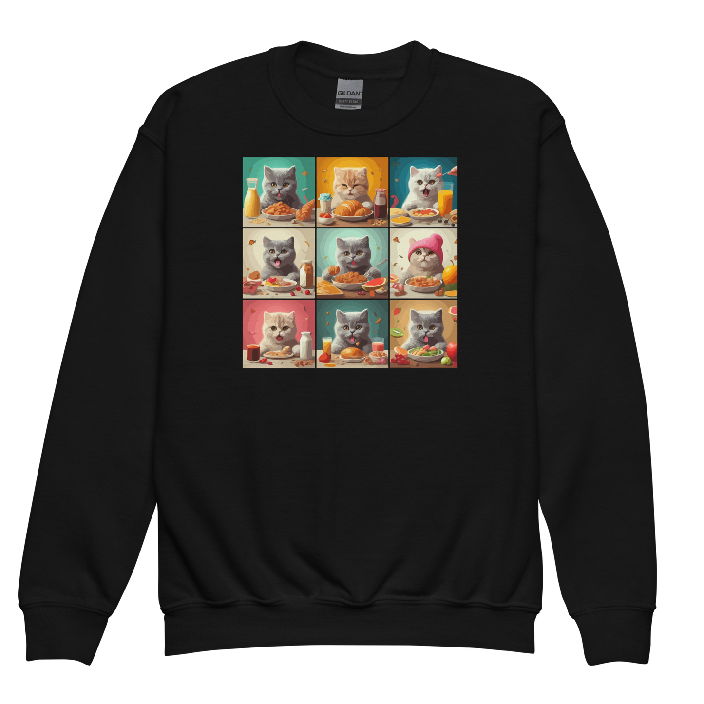 Kittens Eating Collage - Youth Sweatshirt