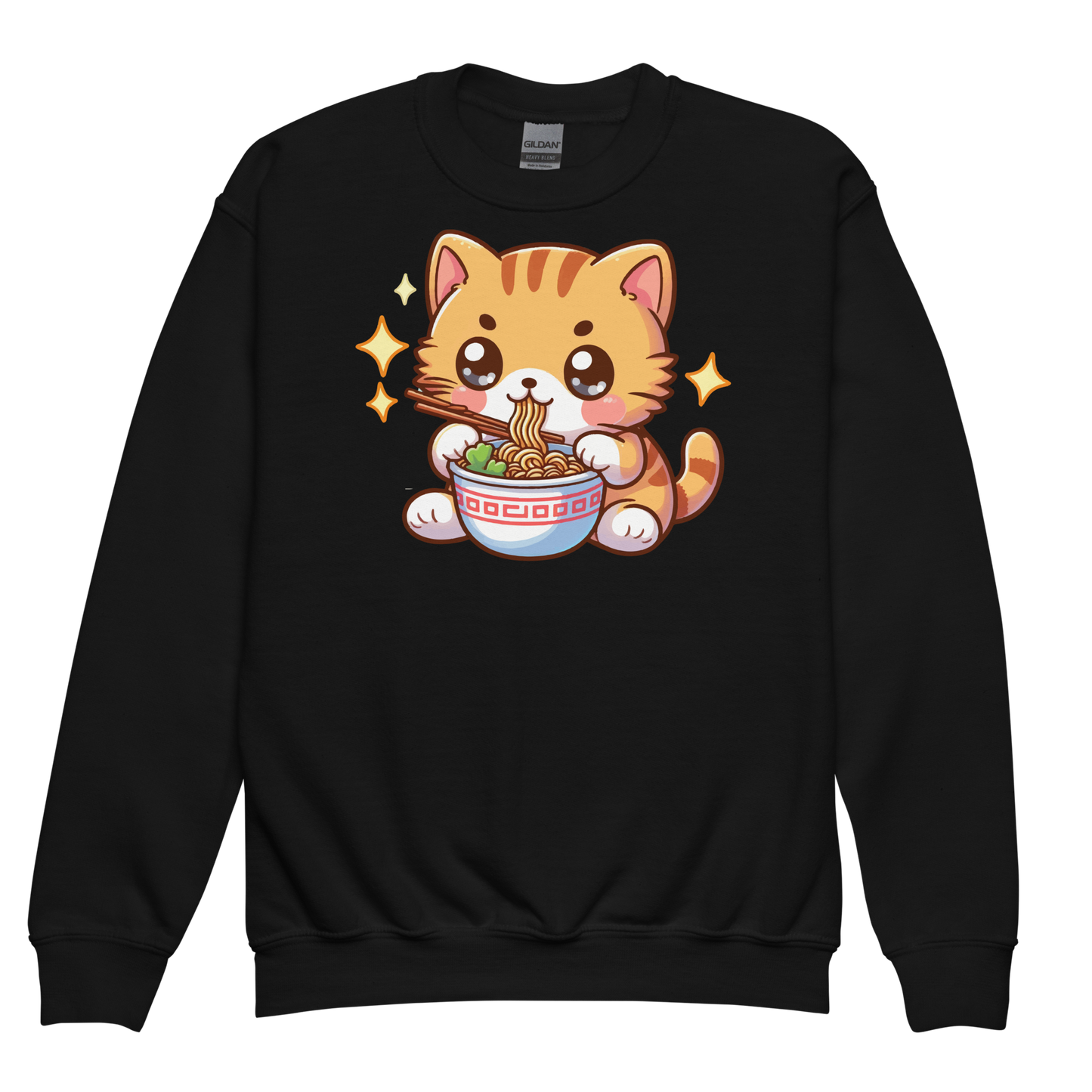 Orange Kitten - Eating Ramen - Youth Sweatshirt