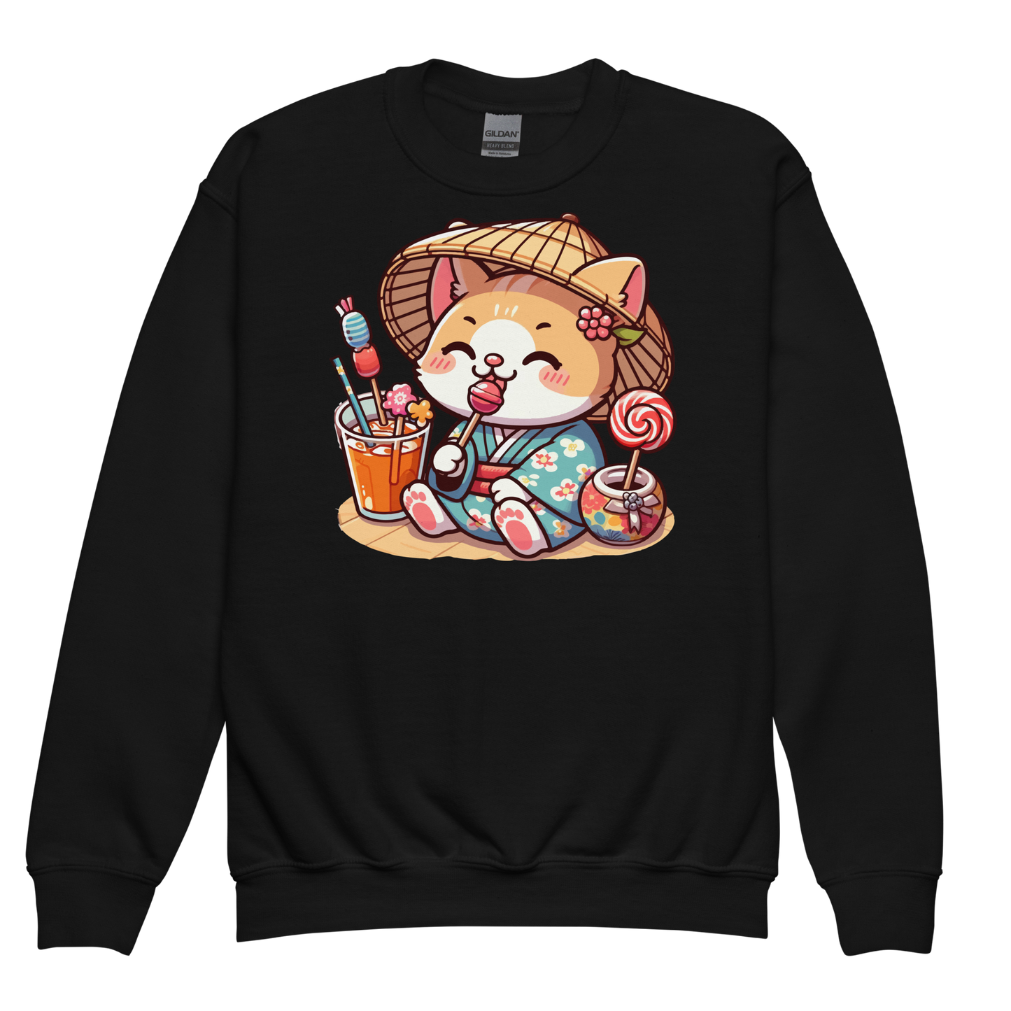 Orange Kitten in a Kimono - Youth Sweatshirt