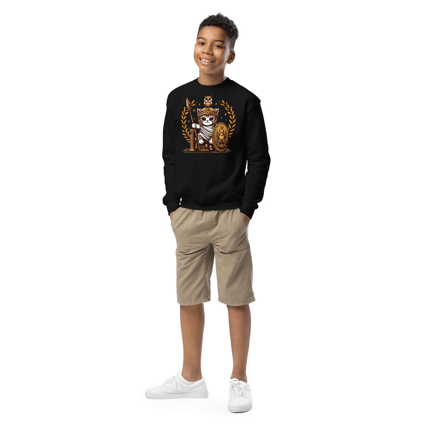 Roman Kitten with Owl - Youth Sweatshirt