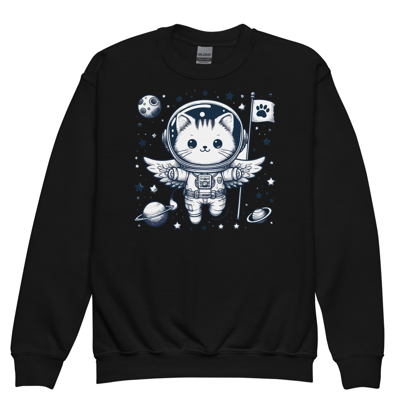 Space Kitten with Stars - Youth Sweatshirt