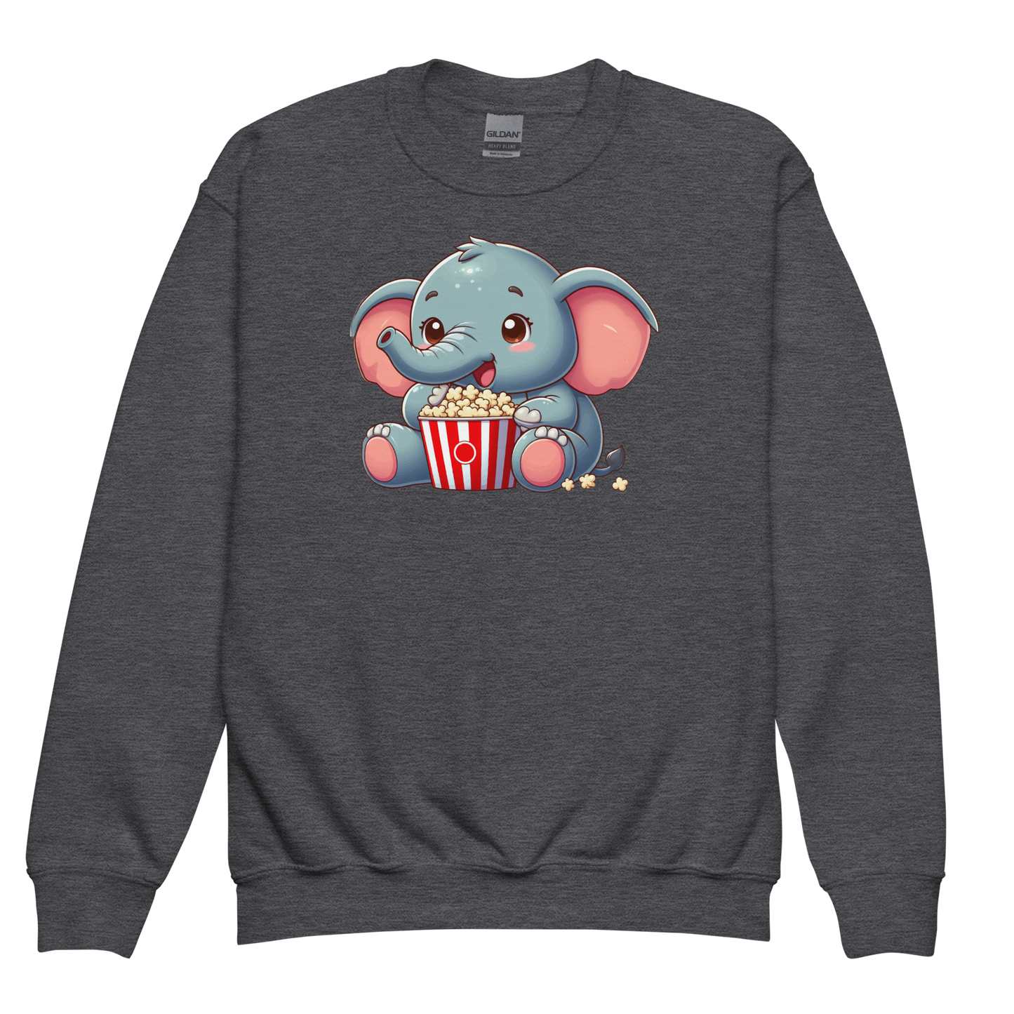 Baby Elephant - Eating Popcorn - Youth Sweatshirt