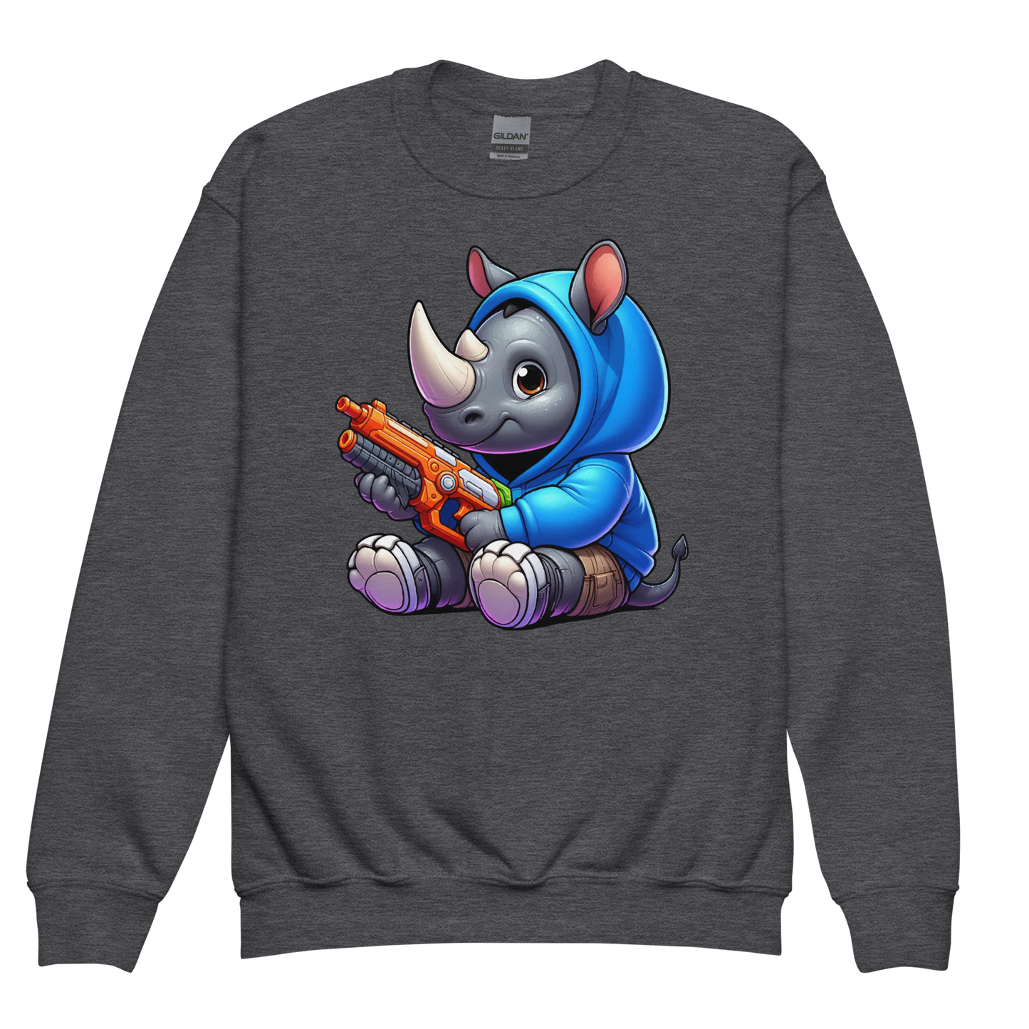 Baby Rhino with Foam Dart Blaster - Youth Sweatshirt