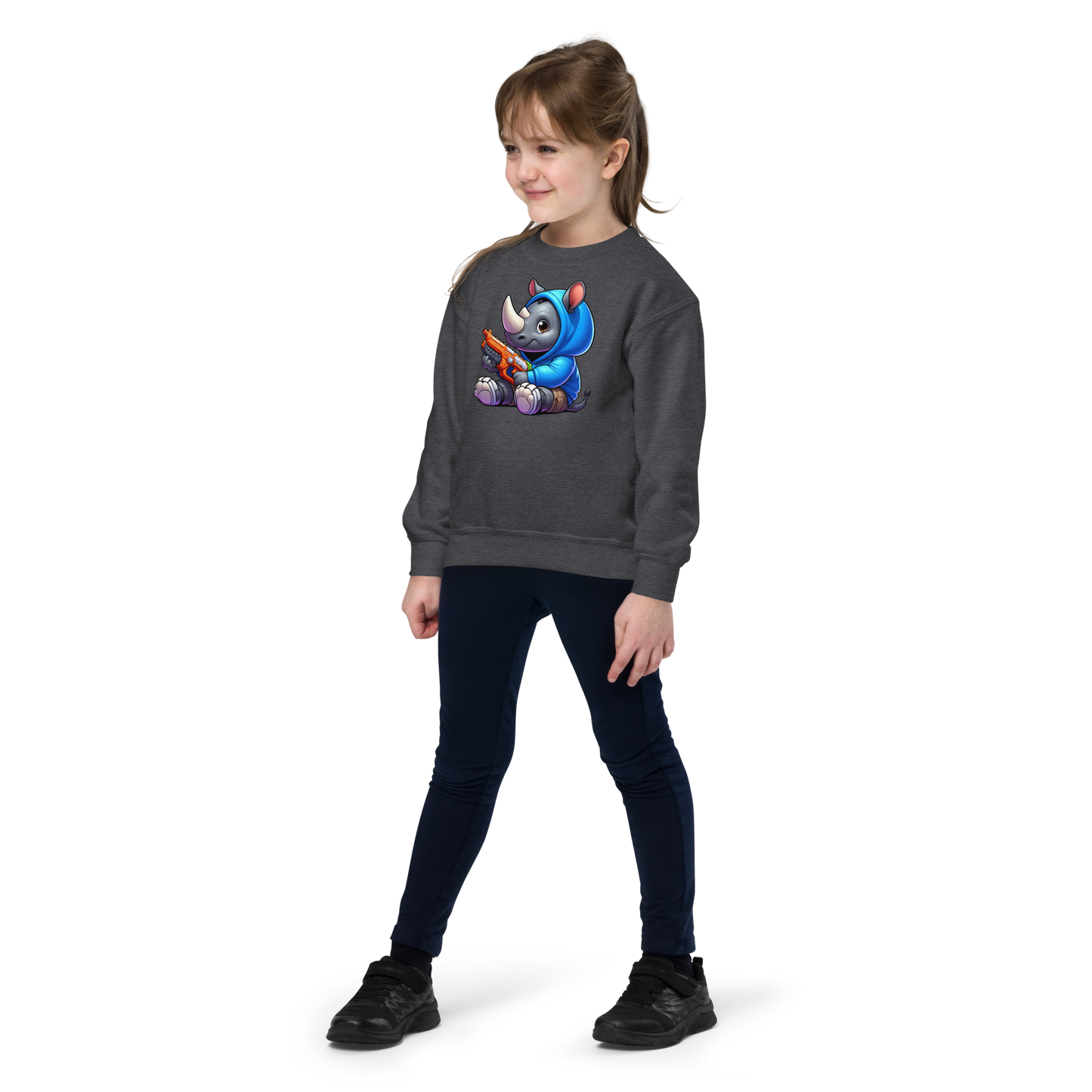 Baby Rhino with Foam Dart Blaster - Youth Sweatshirt