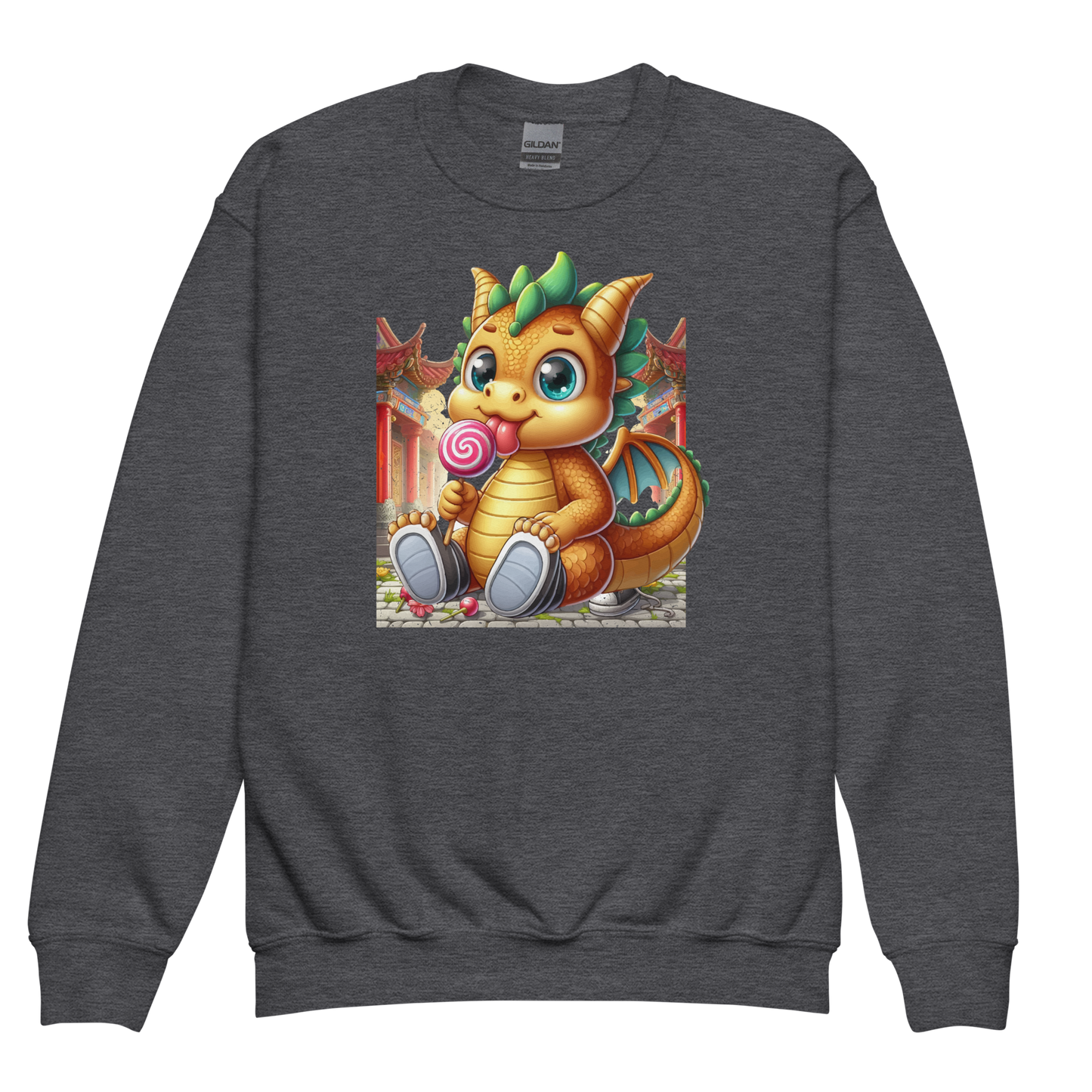 Dragon in Town with Lolipop - Youth Sweatshirt