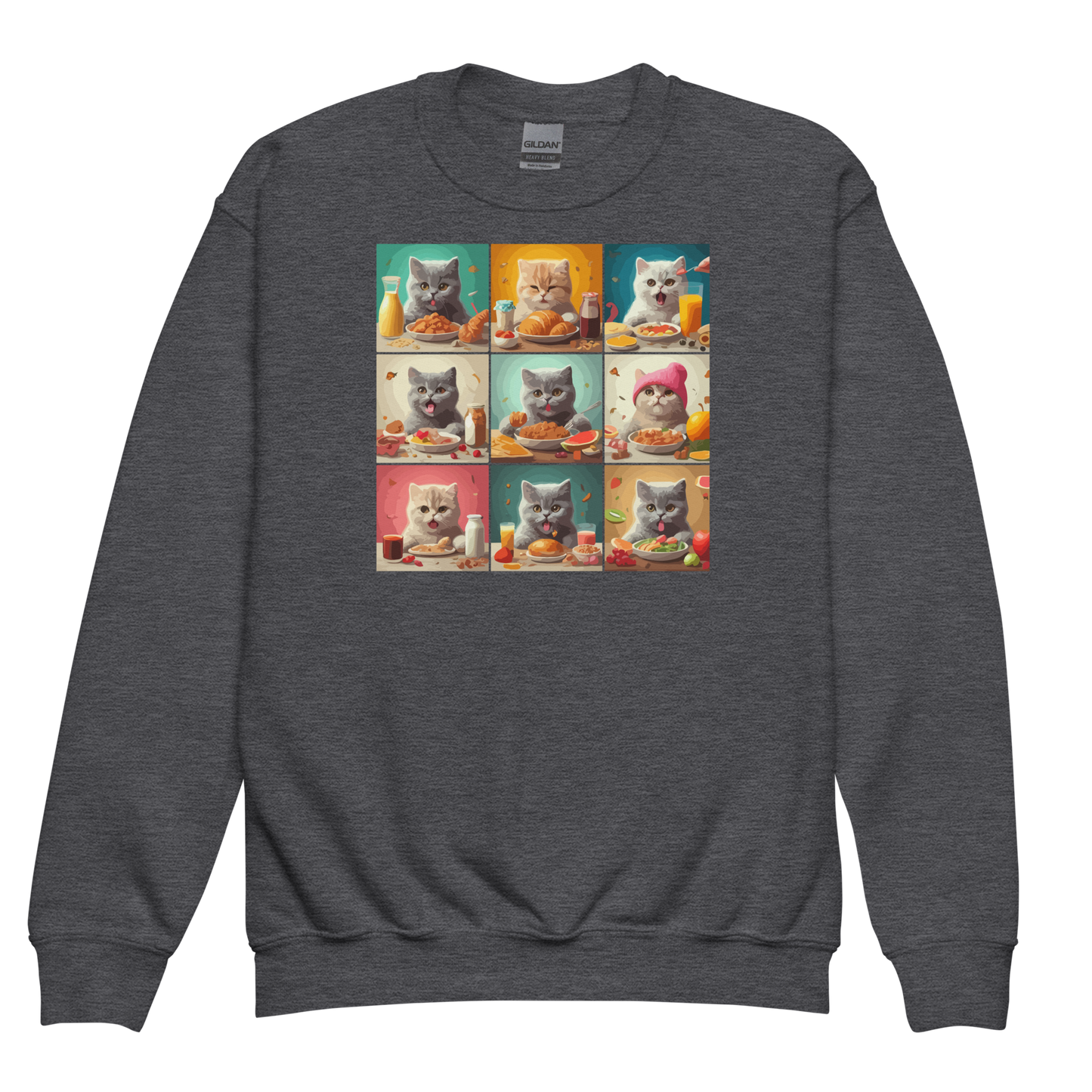 Kittens Eating Collage - Youth Sweatshirt