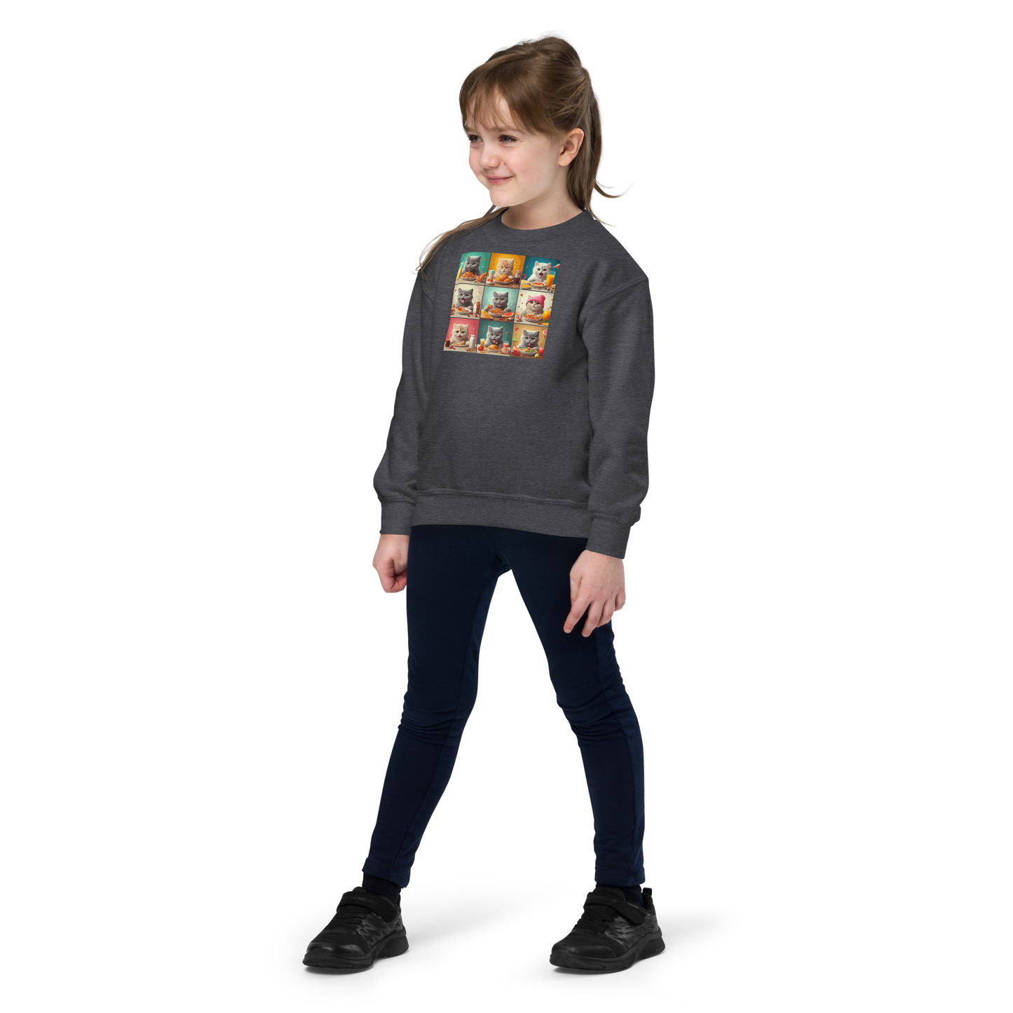 Kittens Eating Collage - Youth Sweatshirt