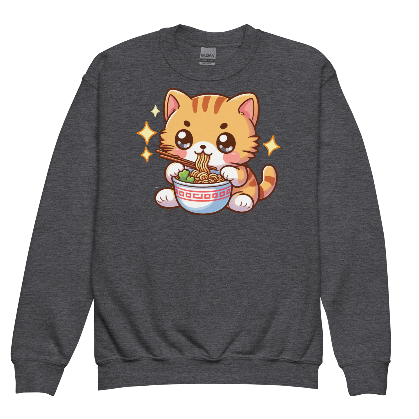 Orange Kitten - Eating Ramen - Youth Sweatshirt