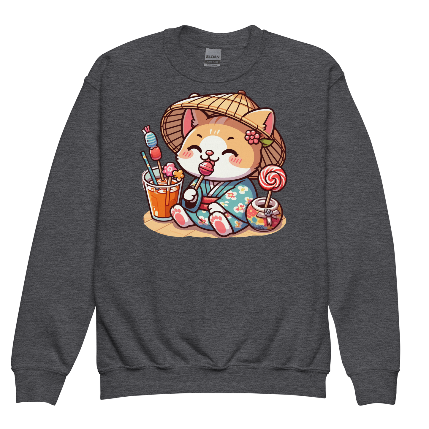 Orange Kitten in a Kimono - Youth Sweatshirt