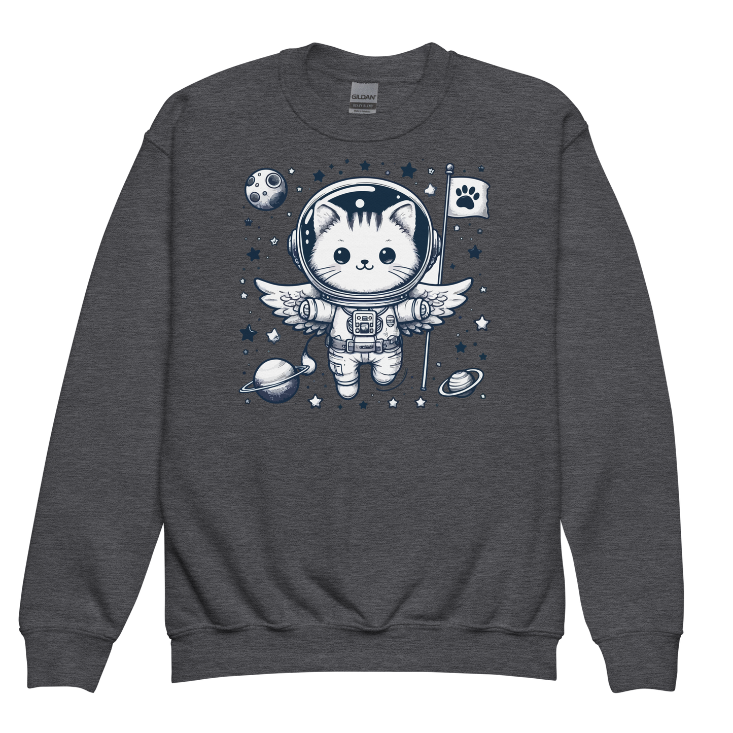 Space Kitten with Stars - Youth Sweatshirt