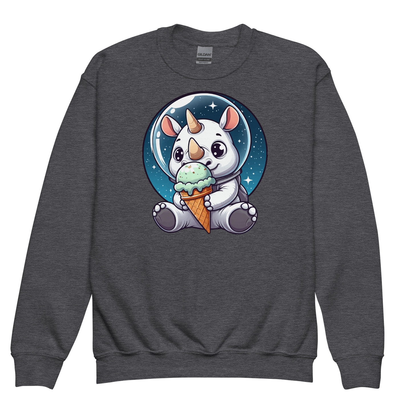Space Rhino - Eating Ice Cream - Youth Sweatshirt