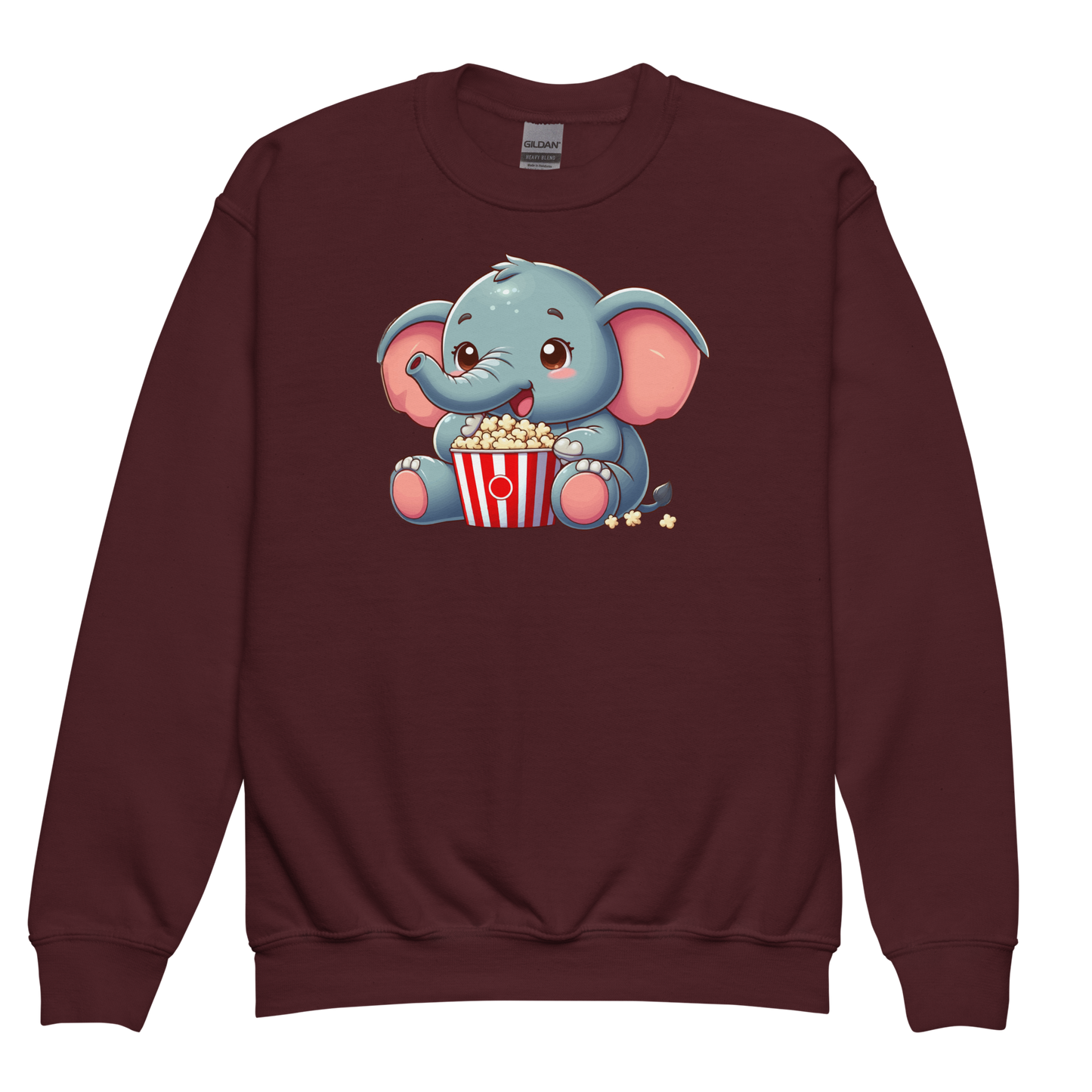 Baby Elephant - Eating Popcorn - Youth Sweatshirt