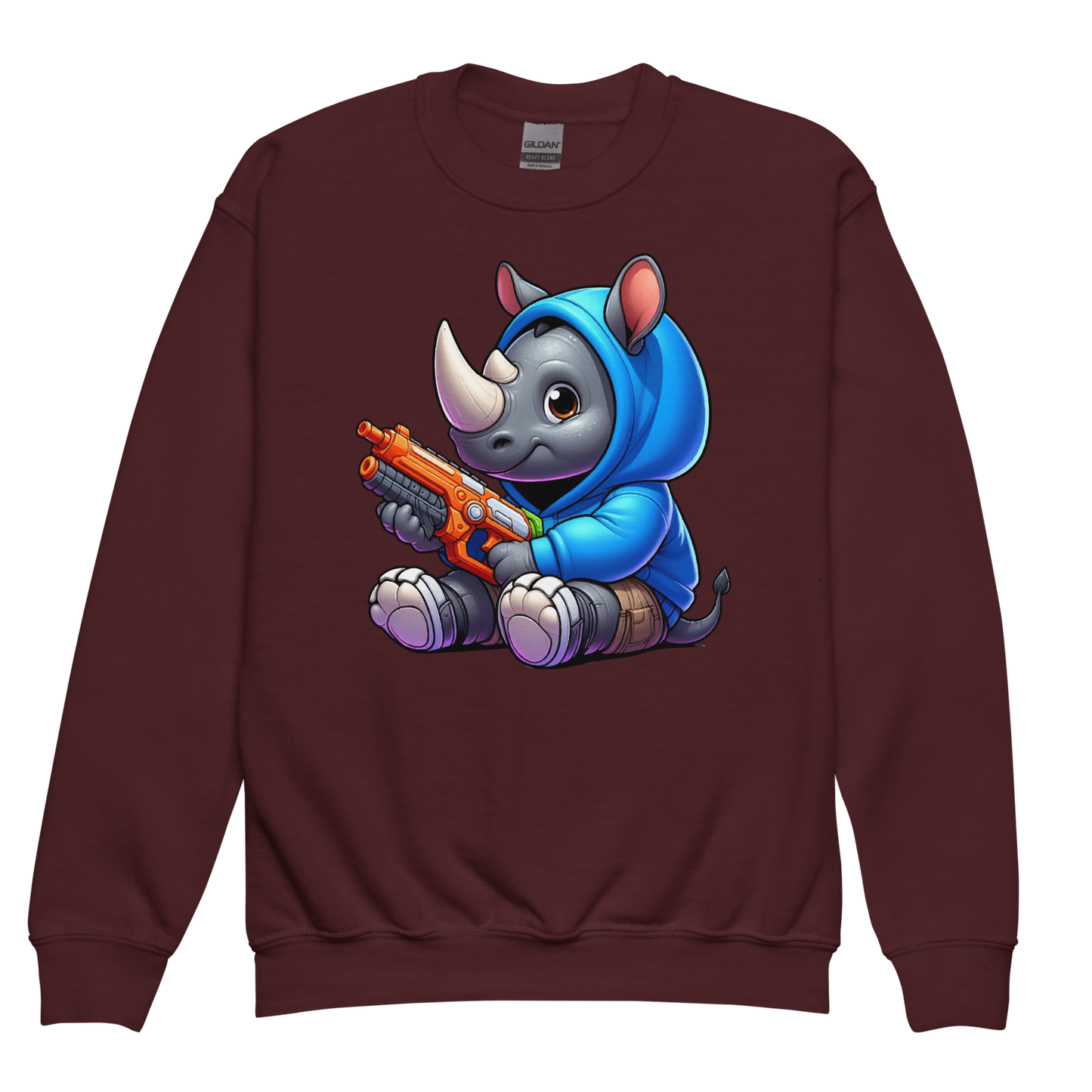 Baby Rhino with Foam Dart Blaster - Youth Sweatshirt