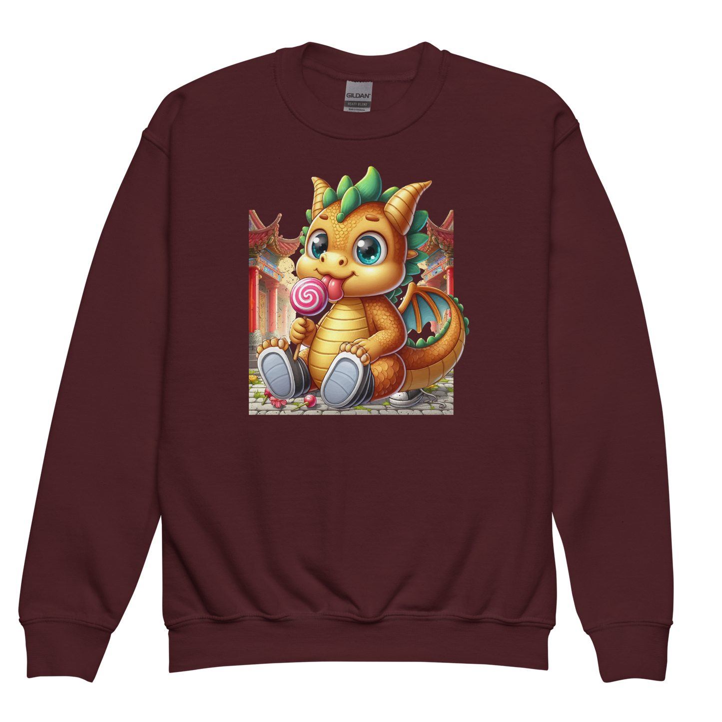 Dragon in Town with Lolipop - Youth Sweatshirt