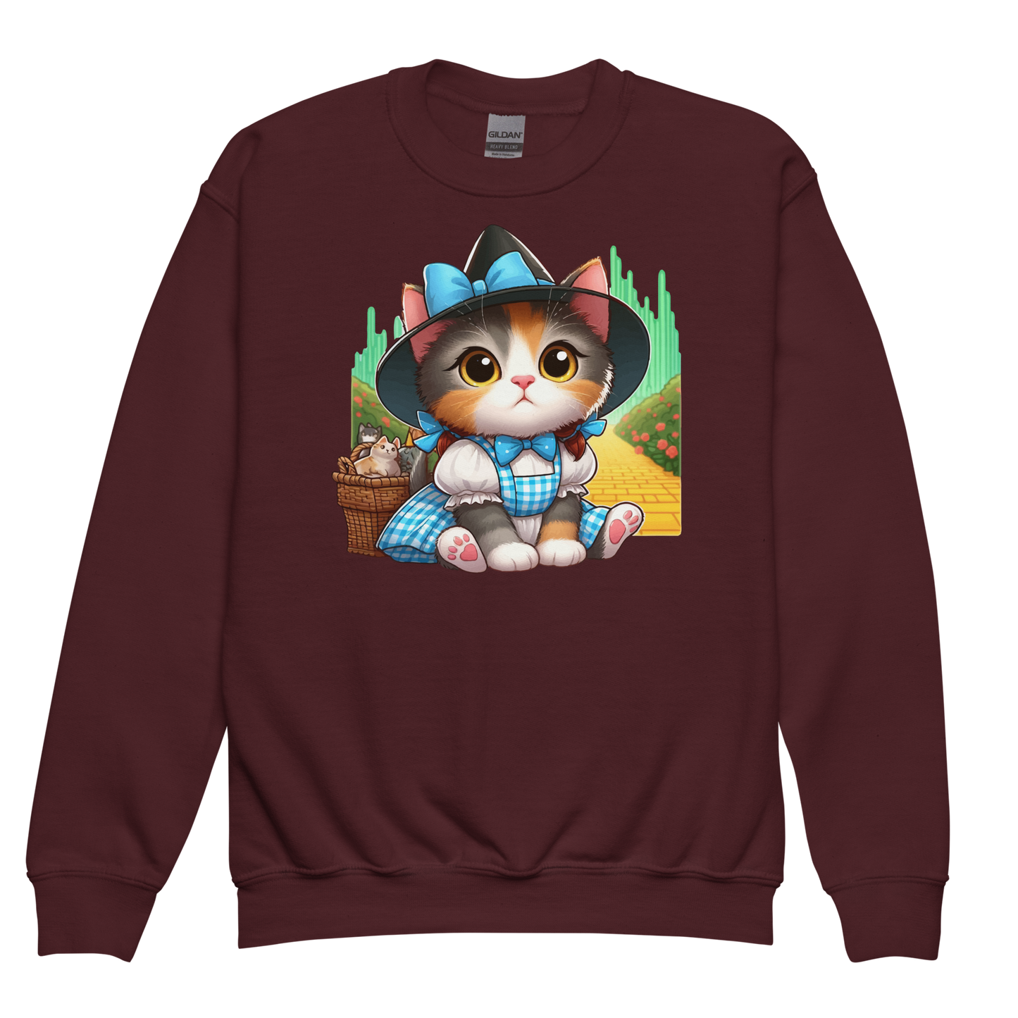 Kitten on a Yellow Brick Road - Youth Sweatshirt