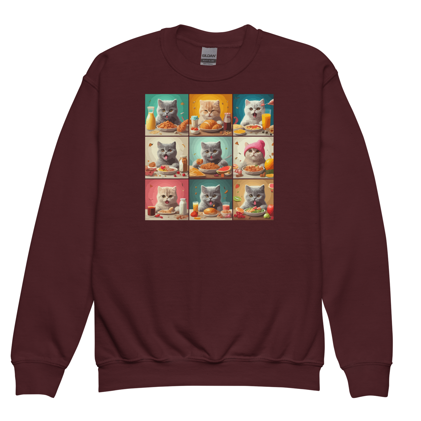 Kittens Eating Collage - Youth Sweatshirt