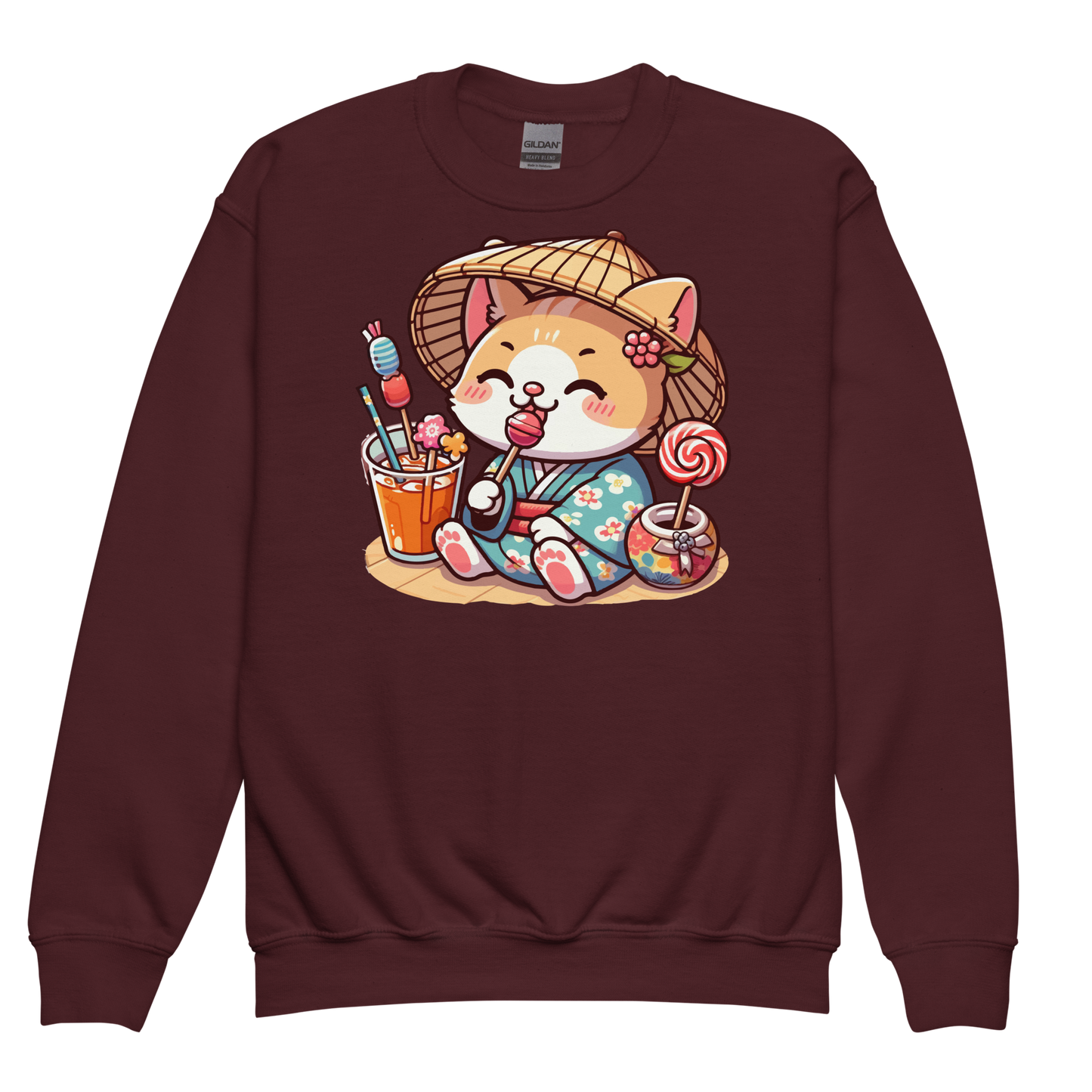 Orange Kitten in a Kimono - Youth Sweatshirt