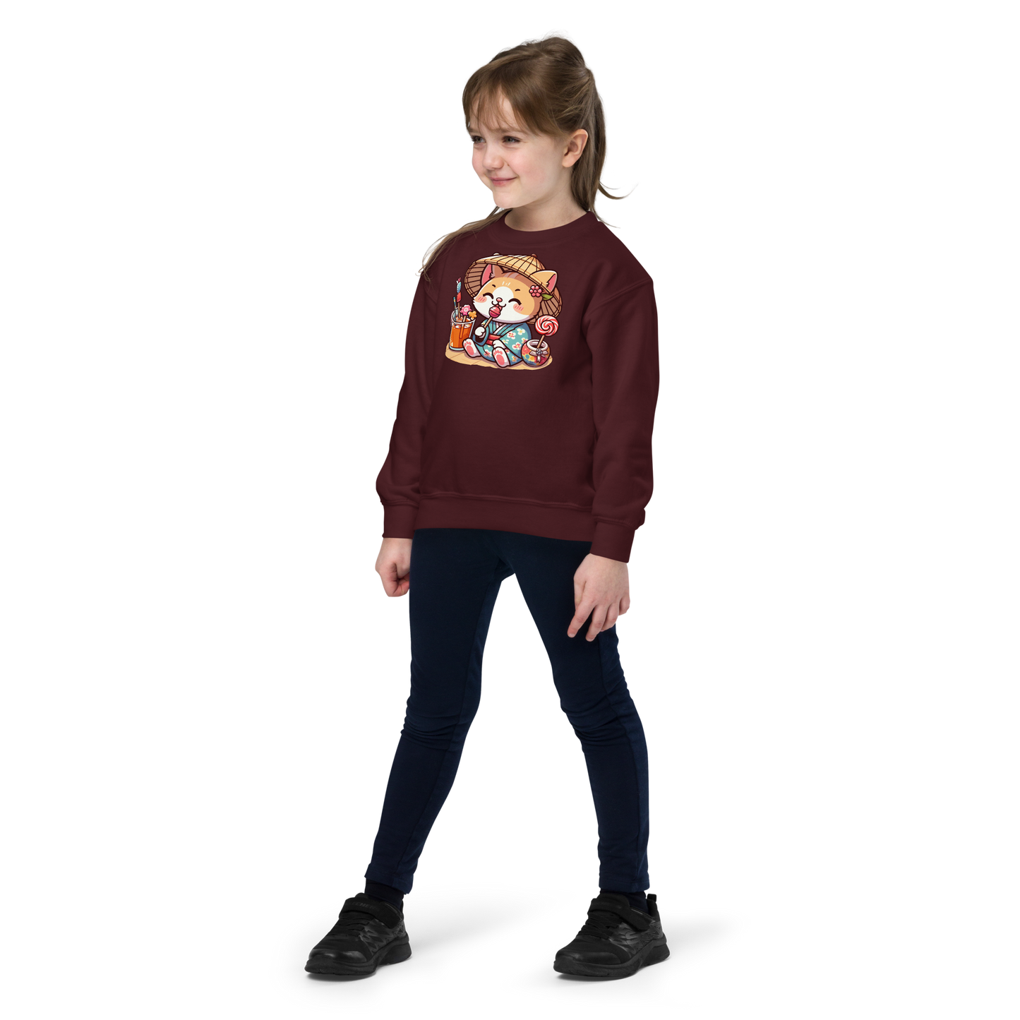 Orange Kitten in a Kimono - Youth Sweatshirt