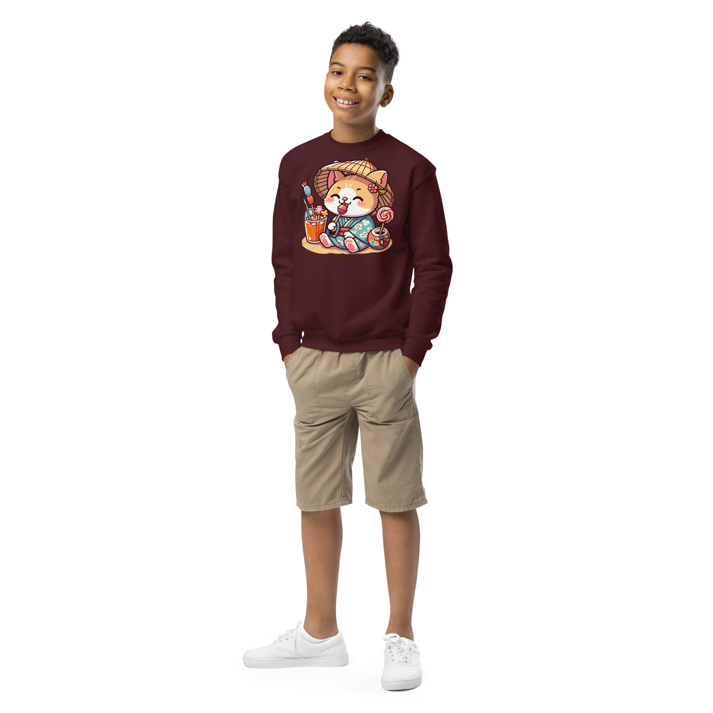 Orange Kitten in a Kimono - Youth Sweatshirt