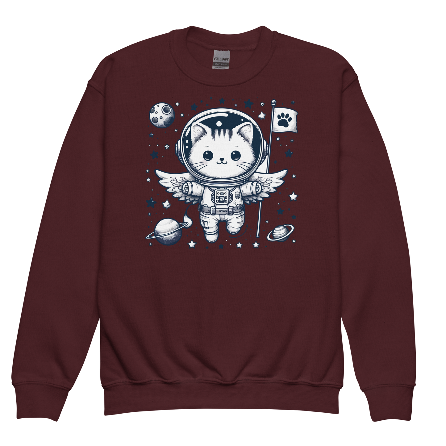 Space Kitten with Stars - Youth Sweatshirt