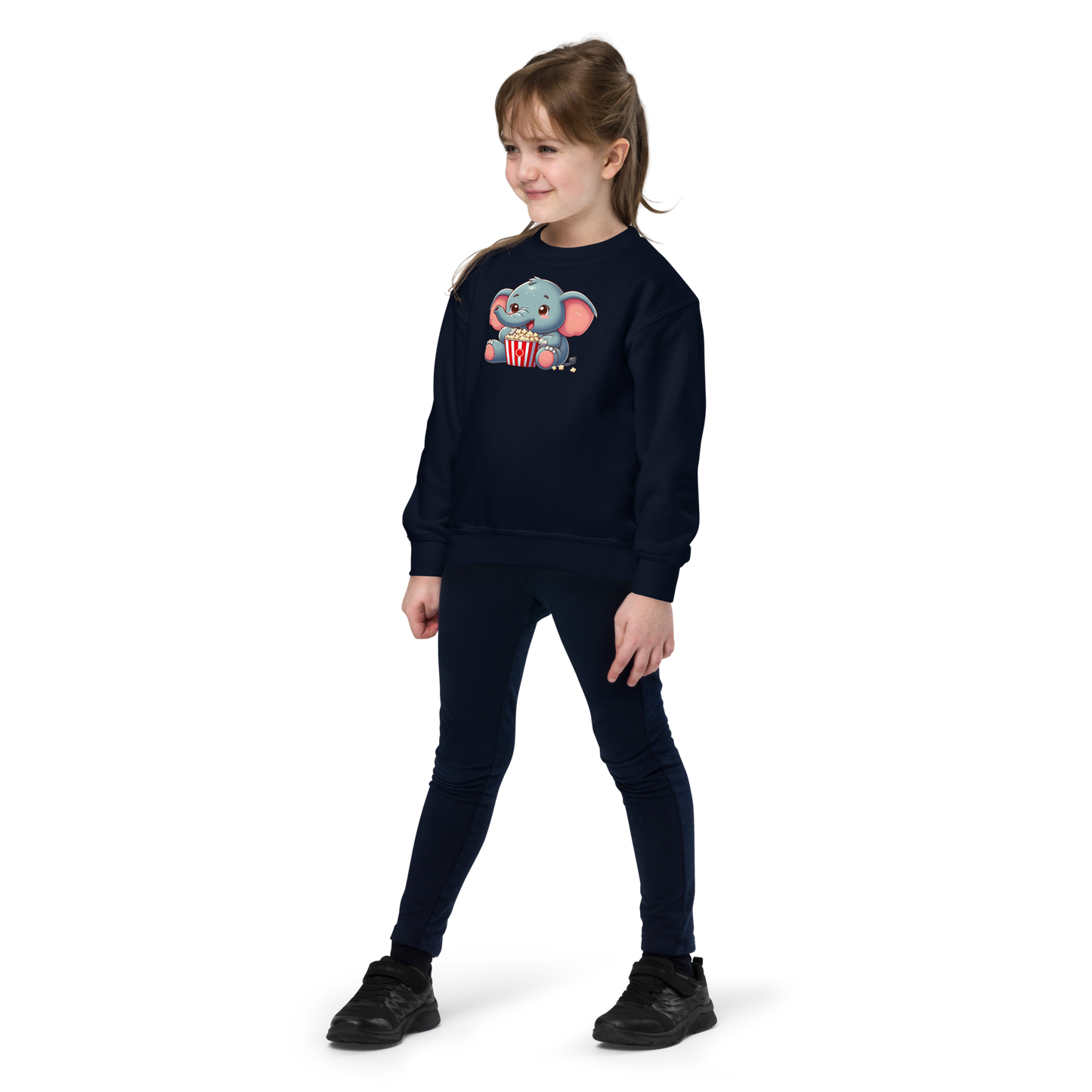 Baby Elephant - Eating Popcorn - Youth Sweatshirt