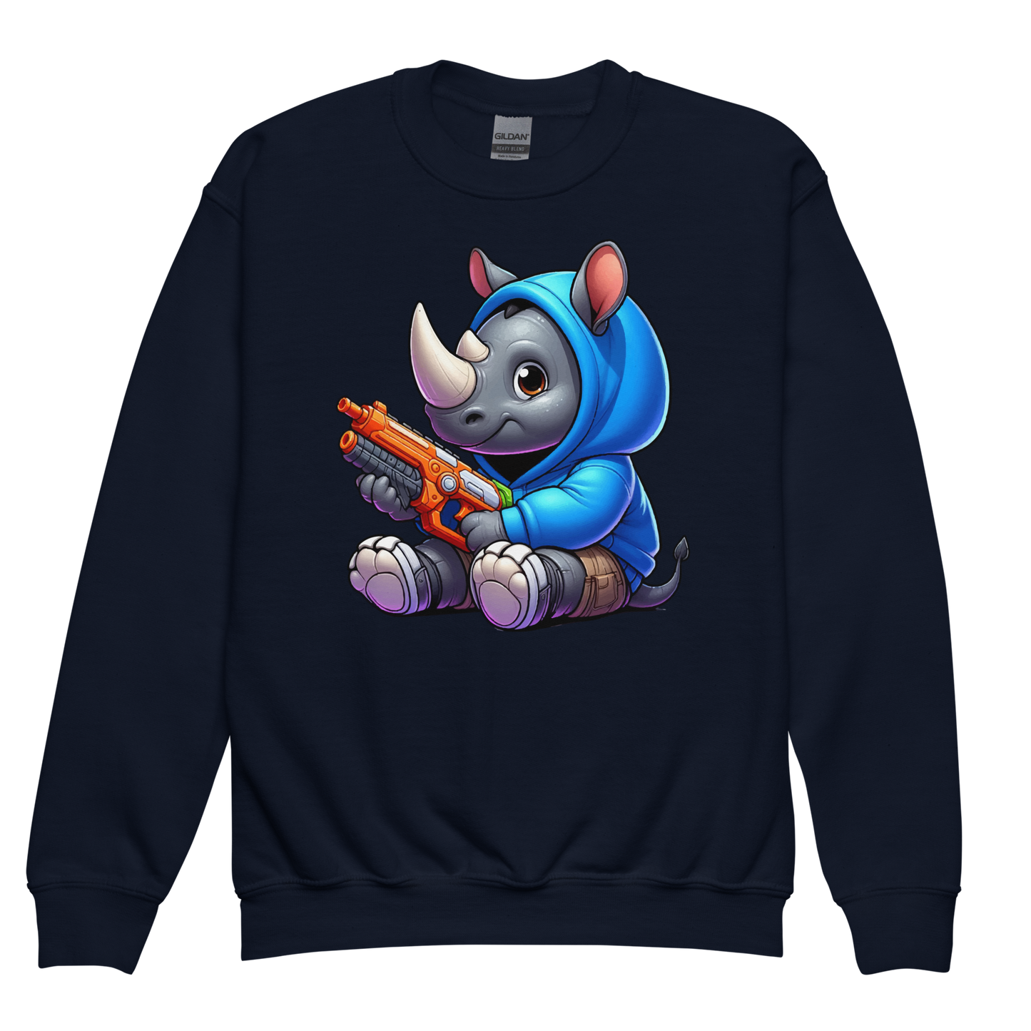 Baby Rhino with Foam Dart Blaster - Youth Sweatshirt