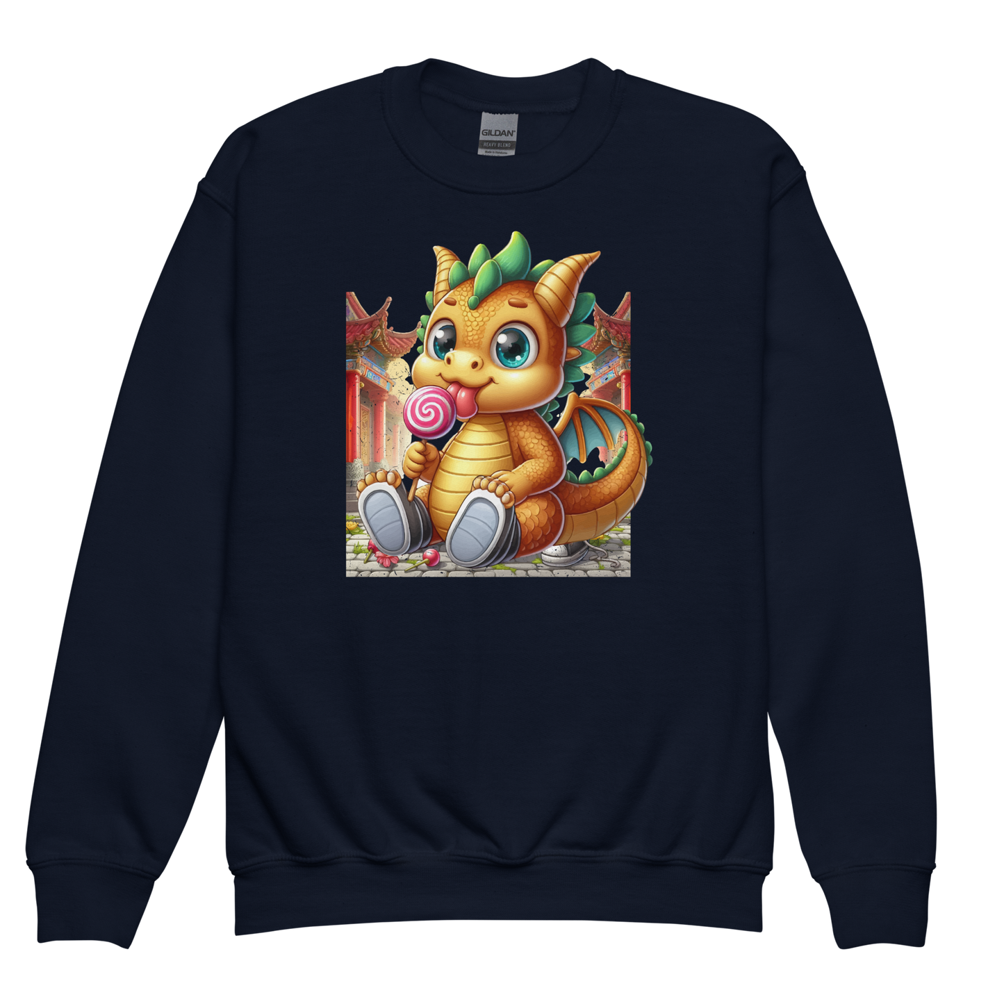 Dragon in Town with Lolipop - Youth Sweatshirt