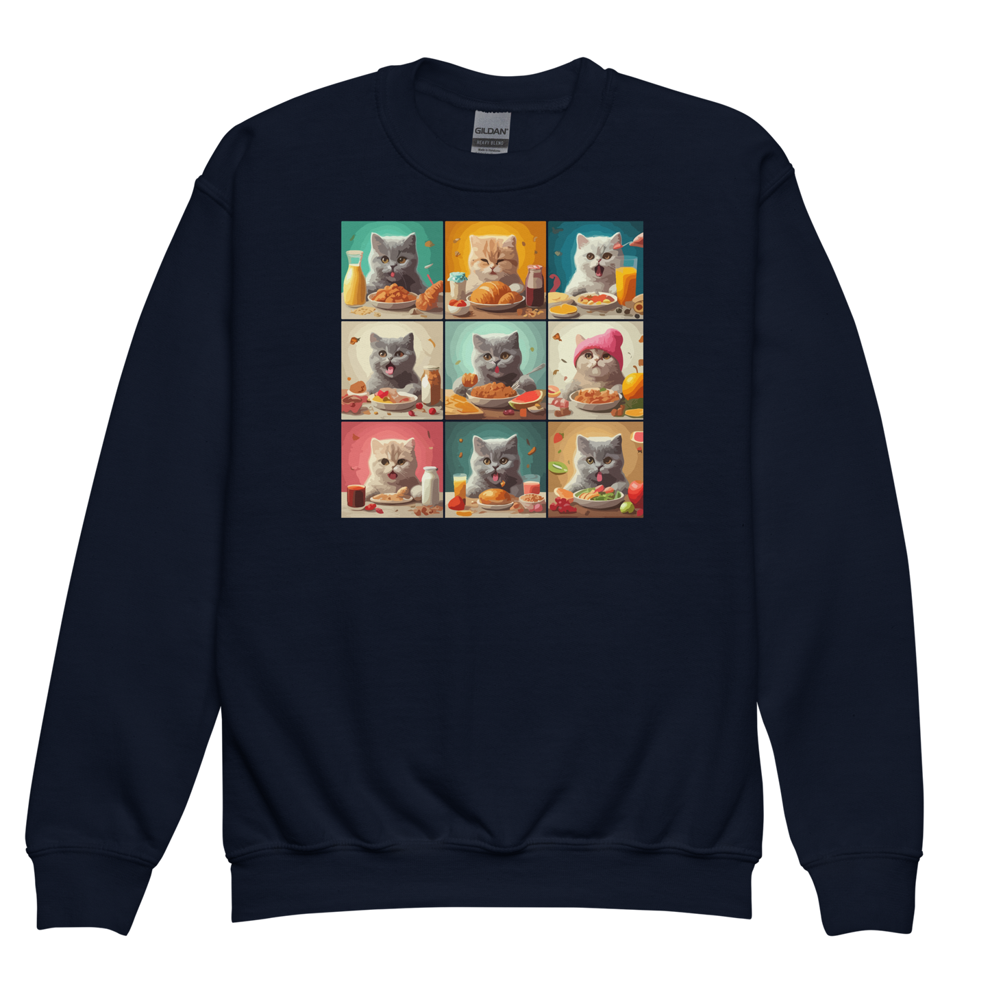 Kittens Eating Collage - Youth Sweatshirt