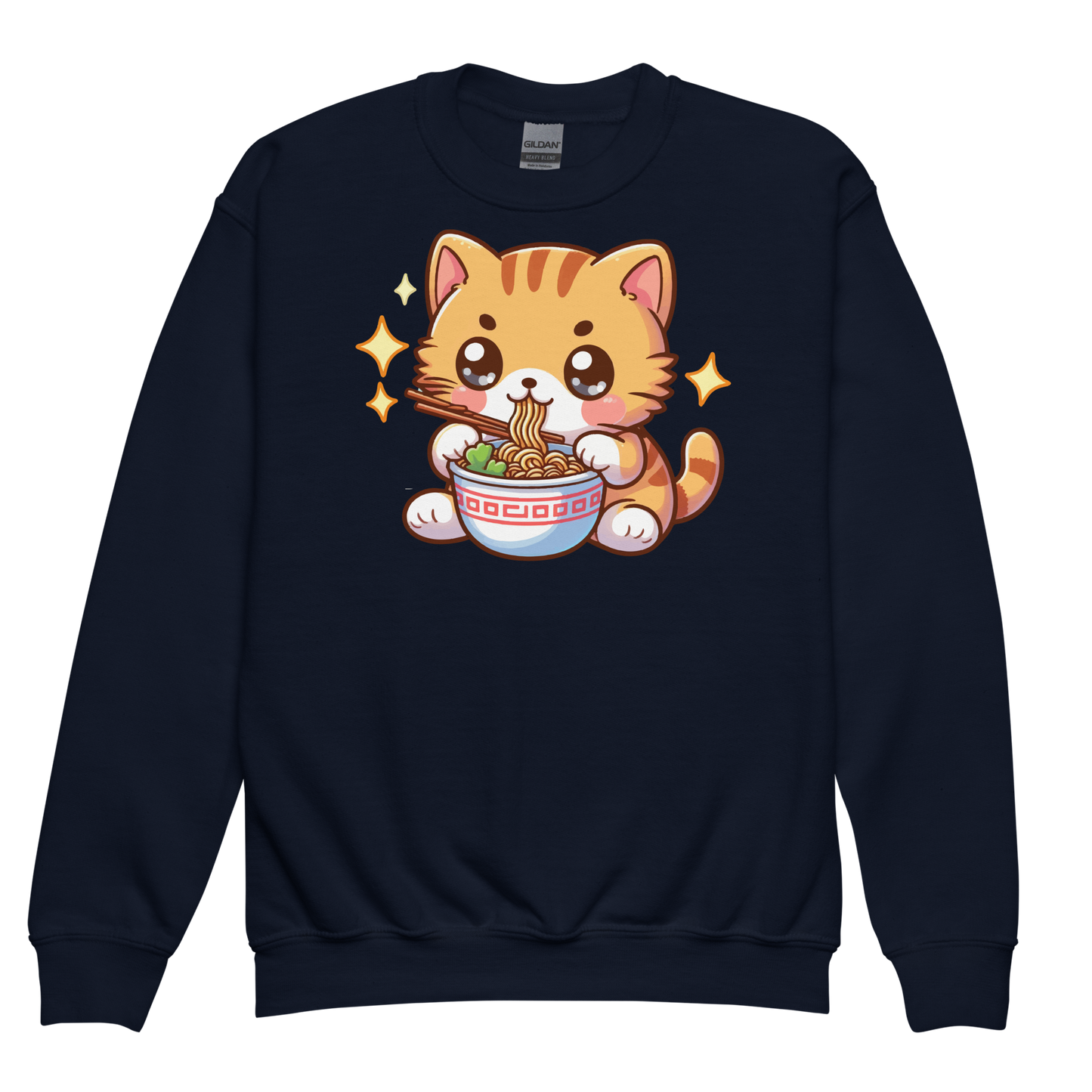 Orange Kitten - Eating Ramen - Youth Sweatshirt