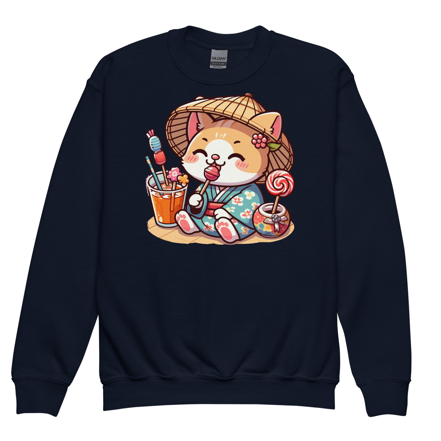Orange Kitten in a Kimono - Youth Sweatshirt