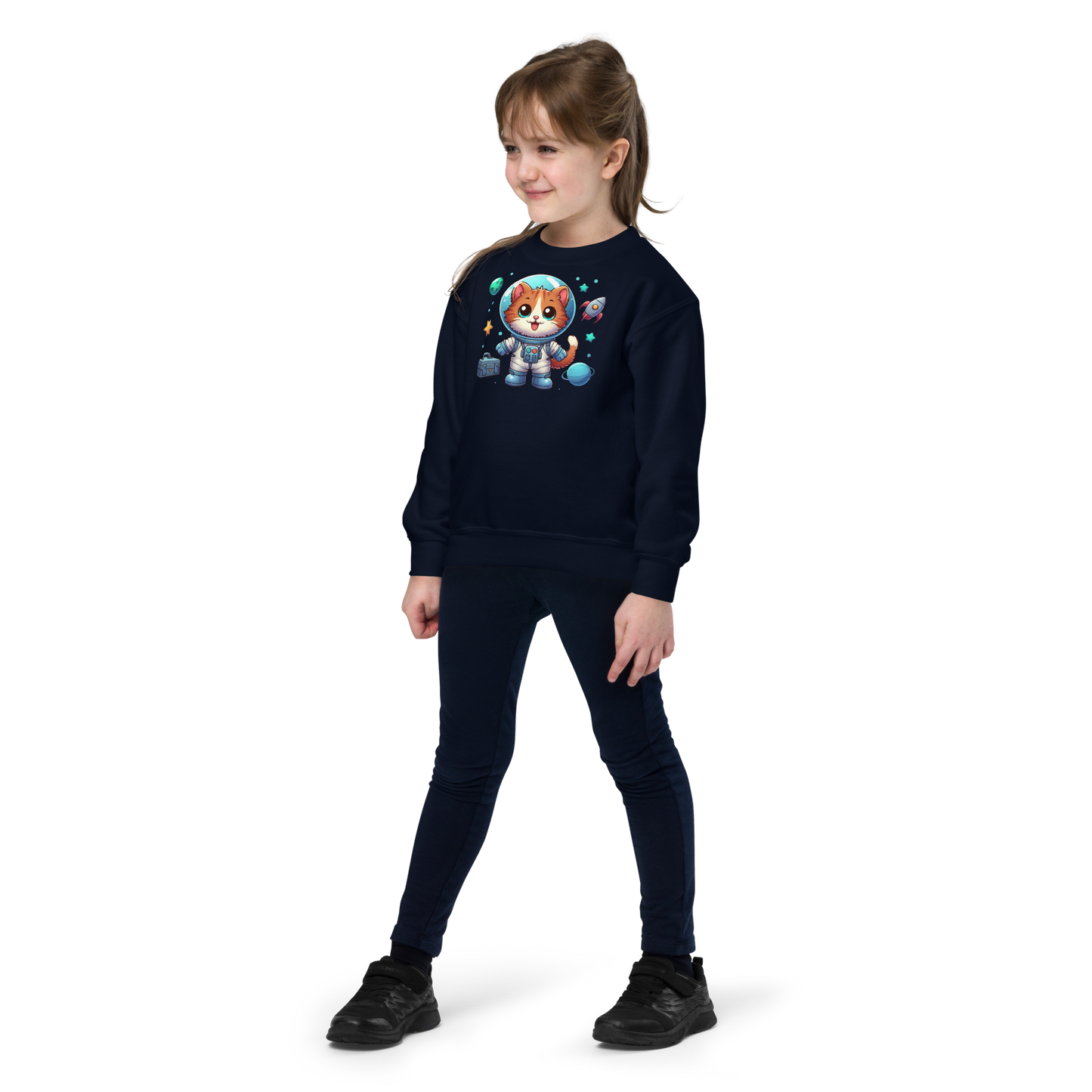 Space Kitten with Planets - Youth Sweatshirt