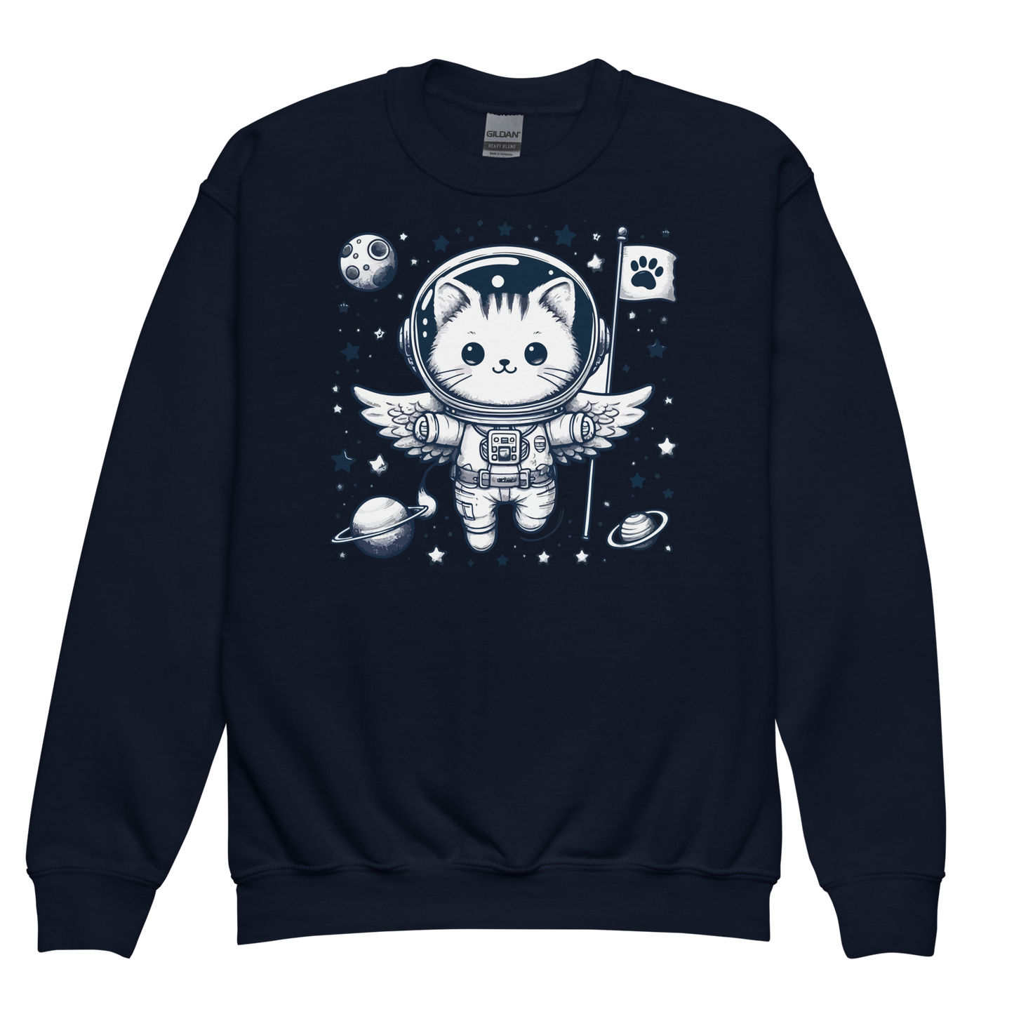 Space Kitten with Stars - Youth Sweatshirt