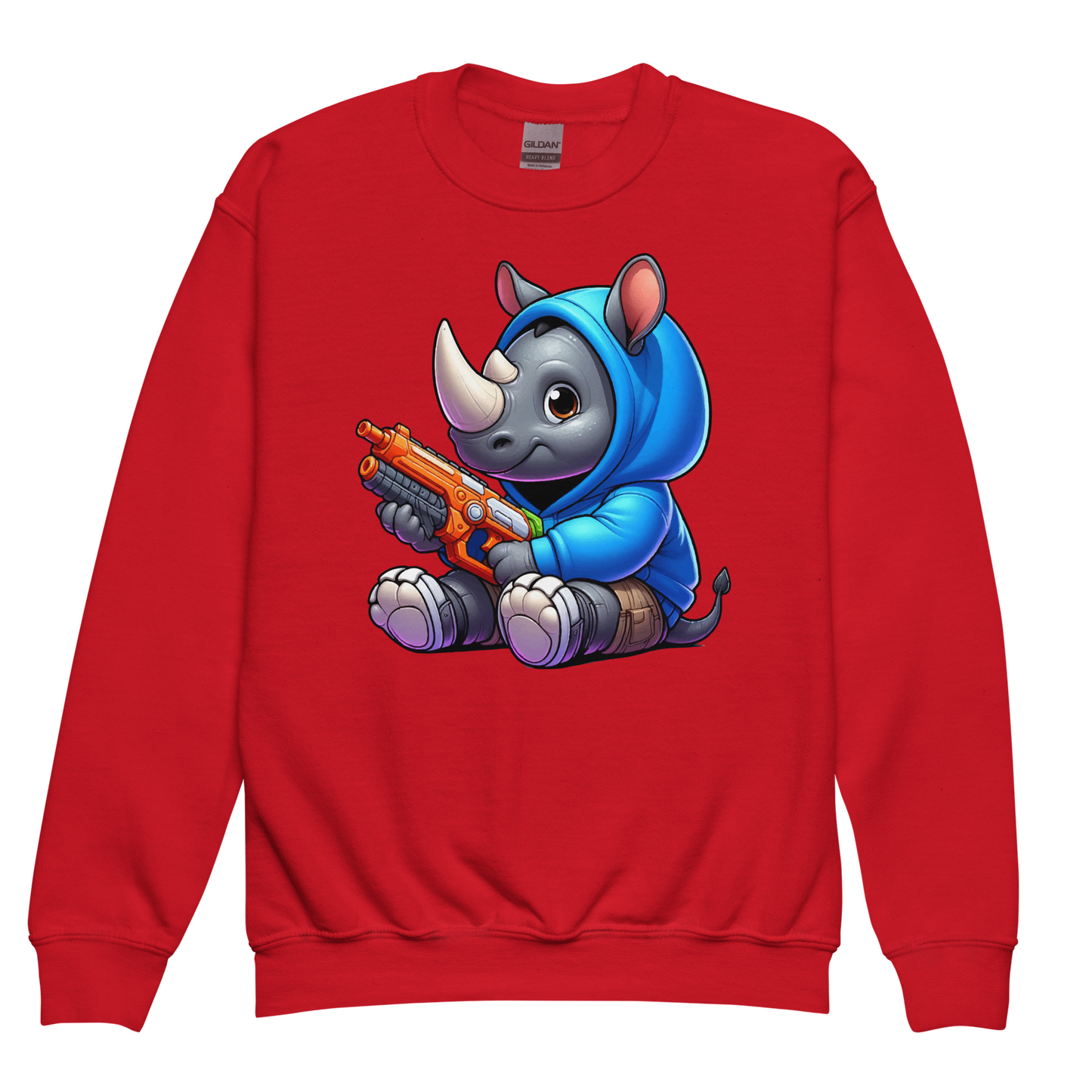 Baby Rhino with Foam Dart Blaster - Youth Sweatshirt