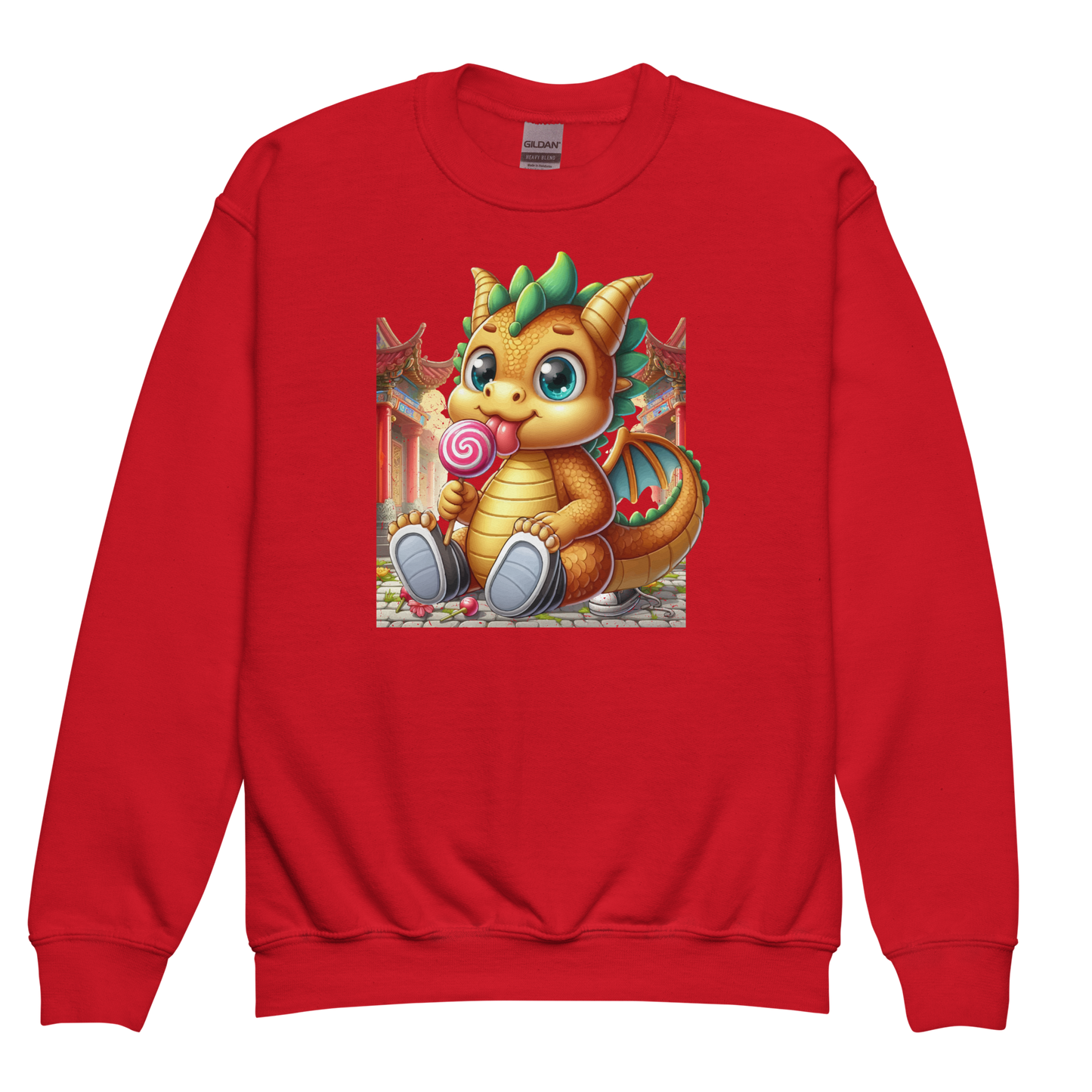 Dragon in Town with Lolipop - Youth Sweatshirt