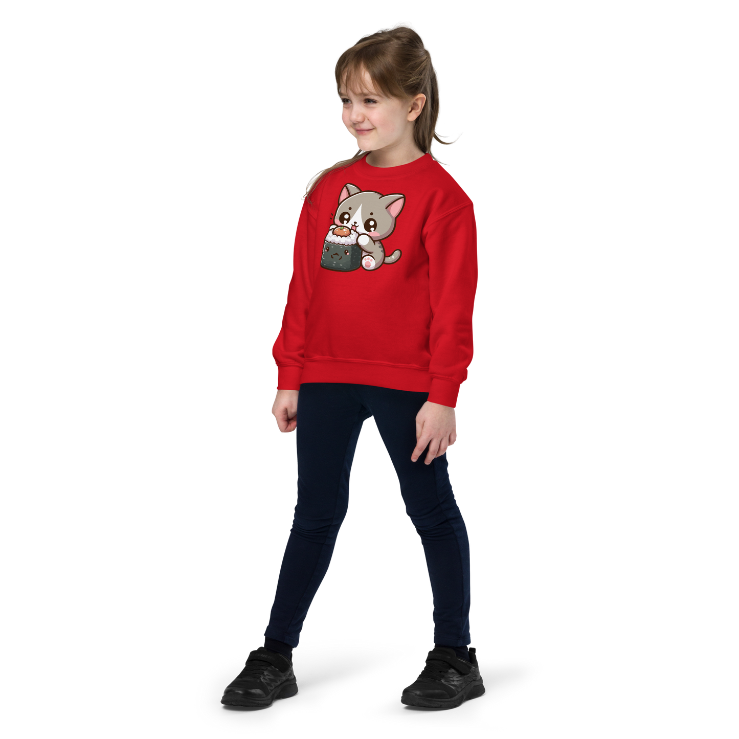 Grey Kitten - Eating Sushi - Youth Sweatshirt