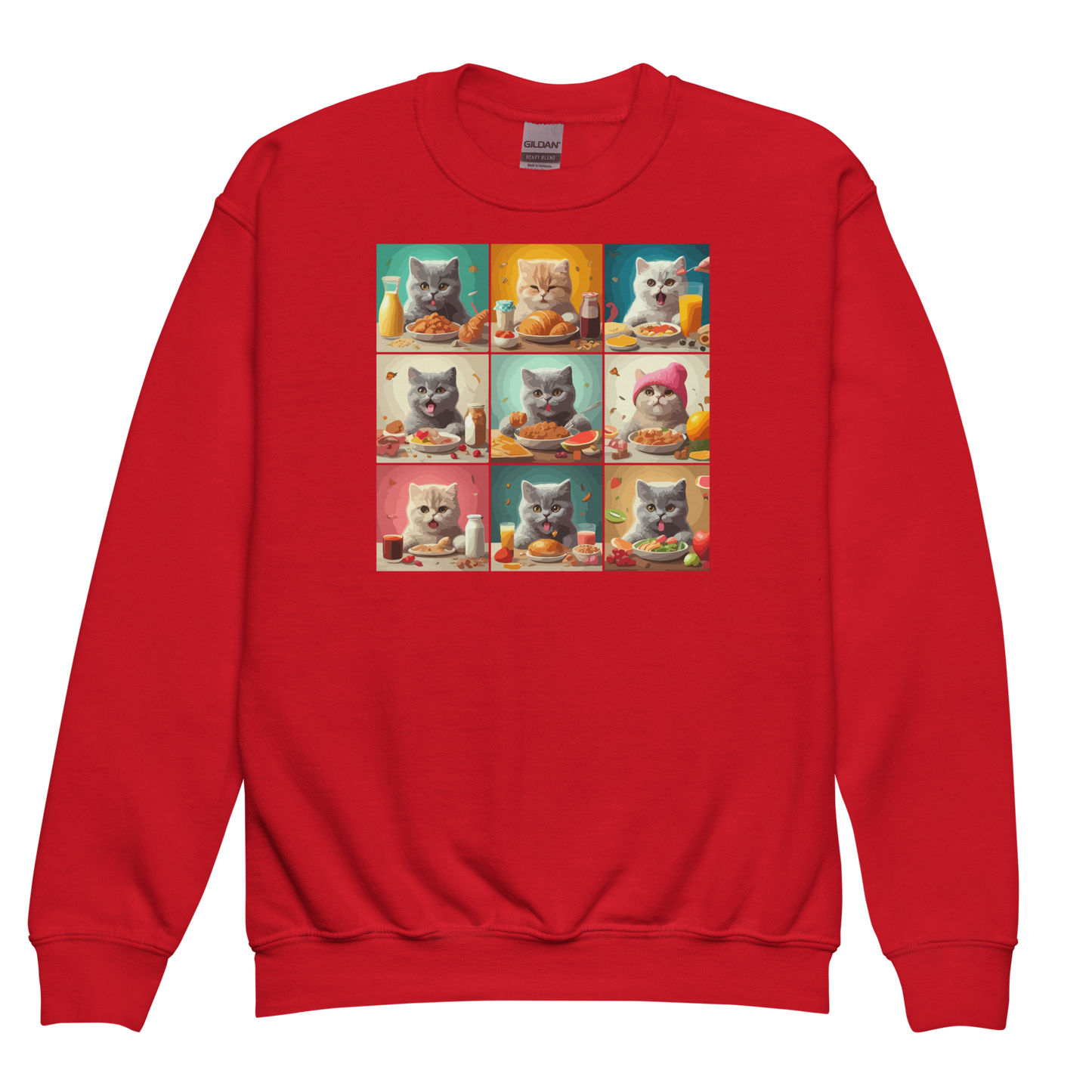 Kittens Eating Collage - Youth Sweatshirt