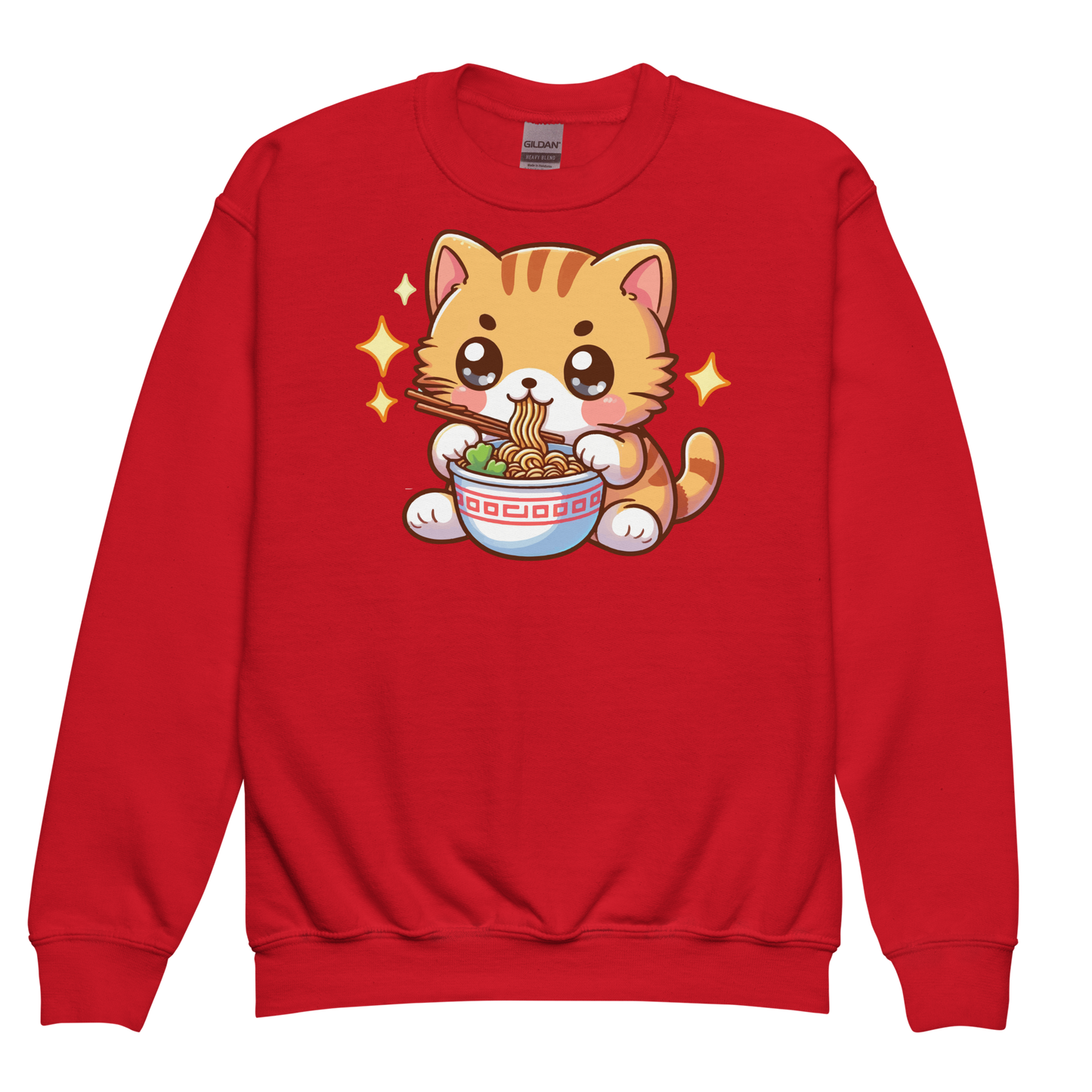 Orange Kitten - Eating Ramen - Youth Sweatshirt