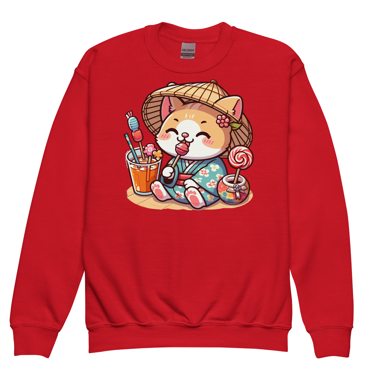 Orange Kitten in a Kimono - Youth Sweatshirt