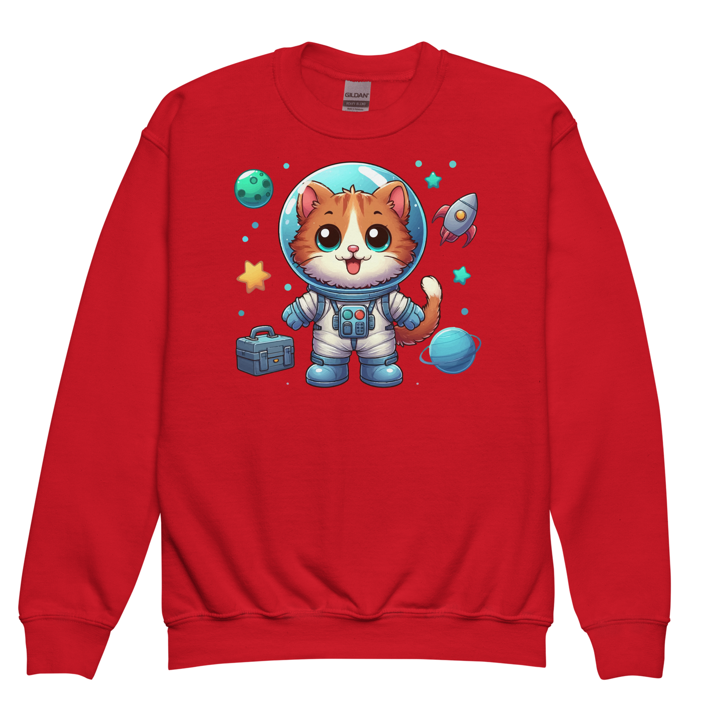 Space Kitten with Planets - Youth Sweatshirt