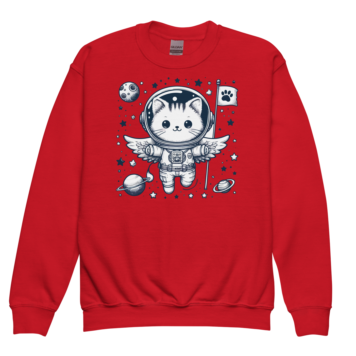 Space Kitten with Stars - Youth Sweatshirt