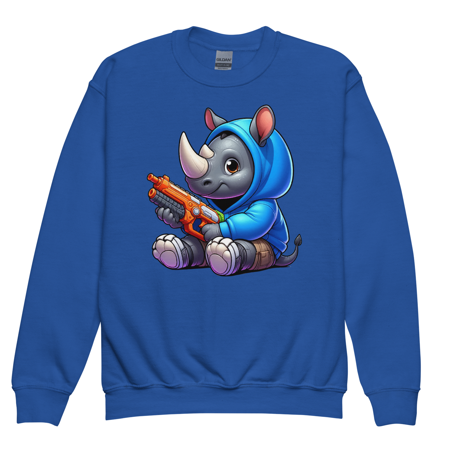 Baby Rhino with Foam Dart Blaster - Youth Sweatshirt
